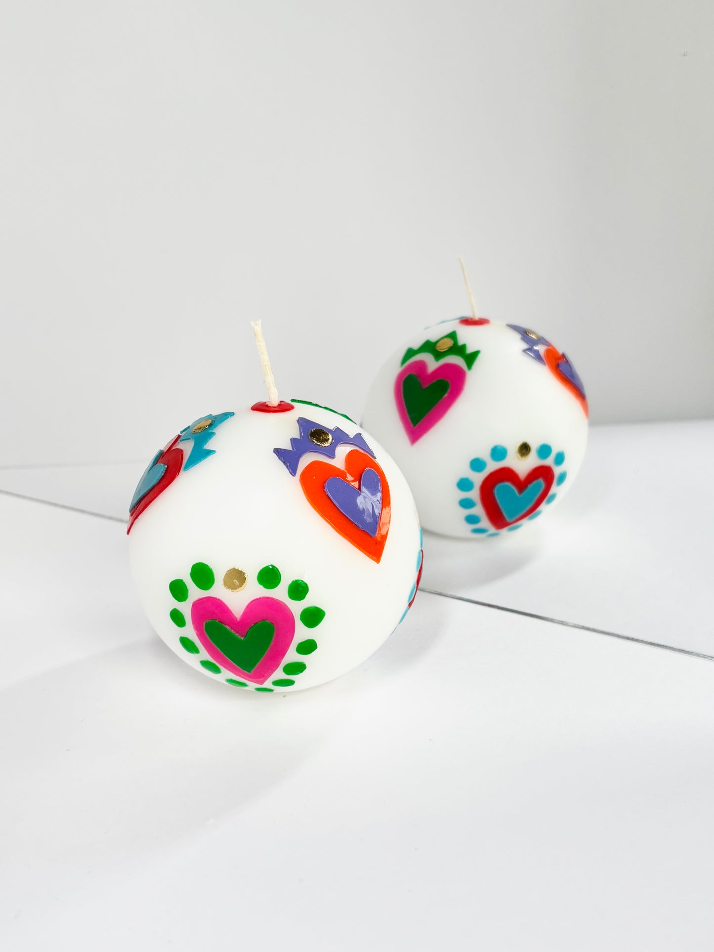 Sacred Hearts Ball Candle - Rainbow