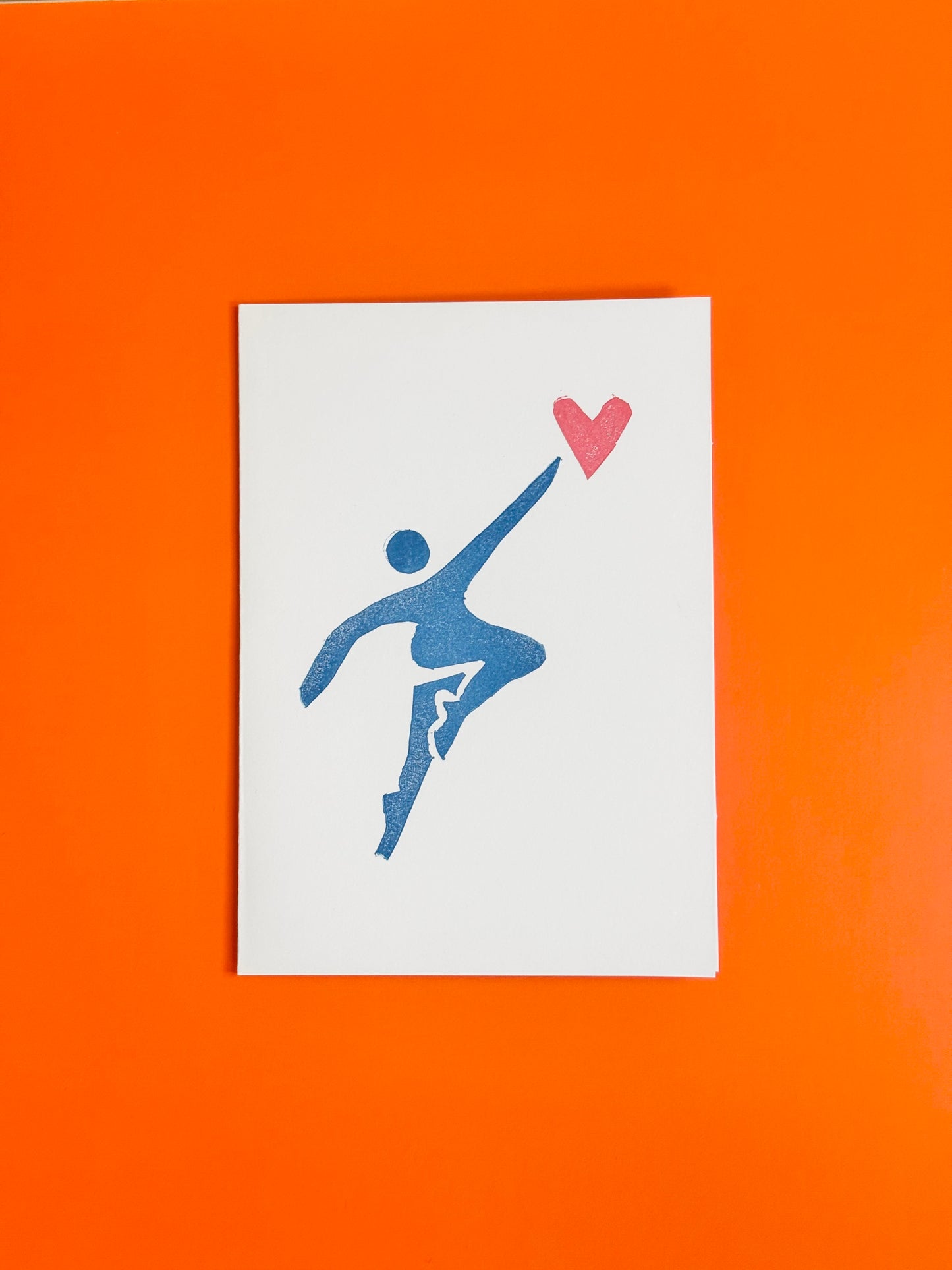 Jump for my Love - Linocut Greeting Card