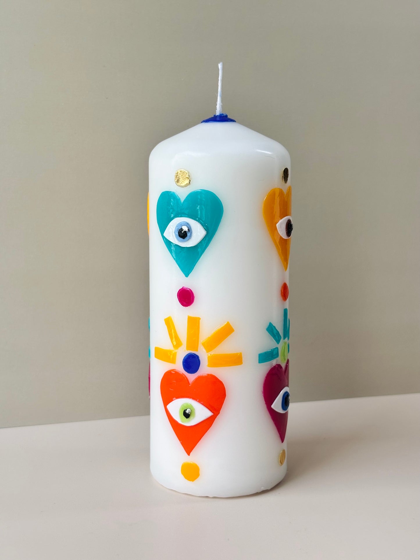 Evil Eye & Sacred Heart Pillar Candle Gift Set