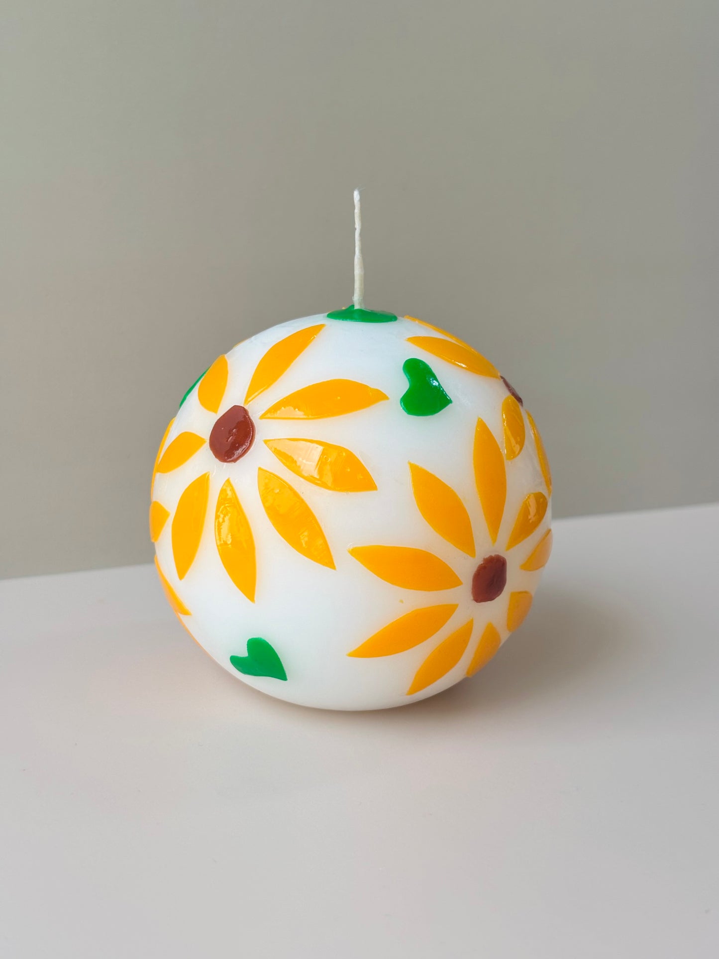Sunflower Ball Candle - Yellow