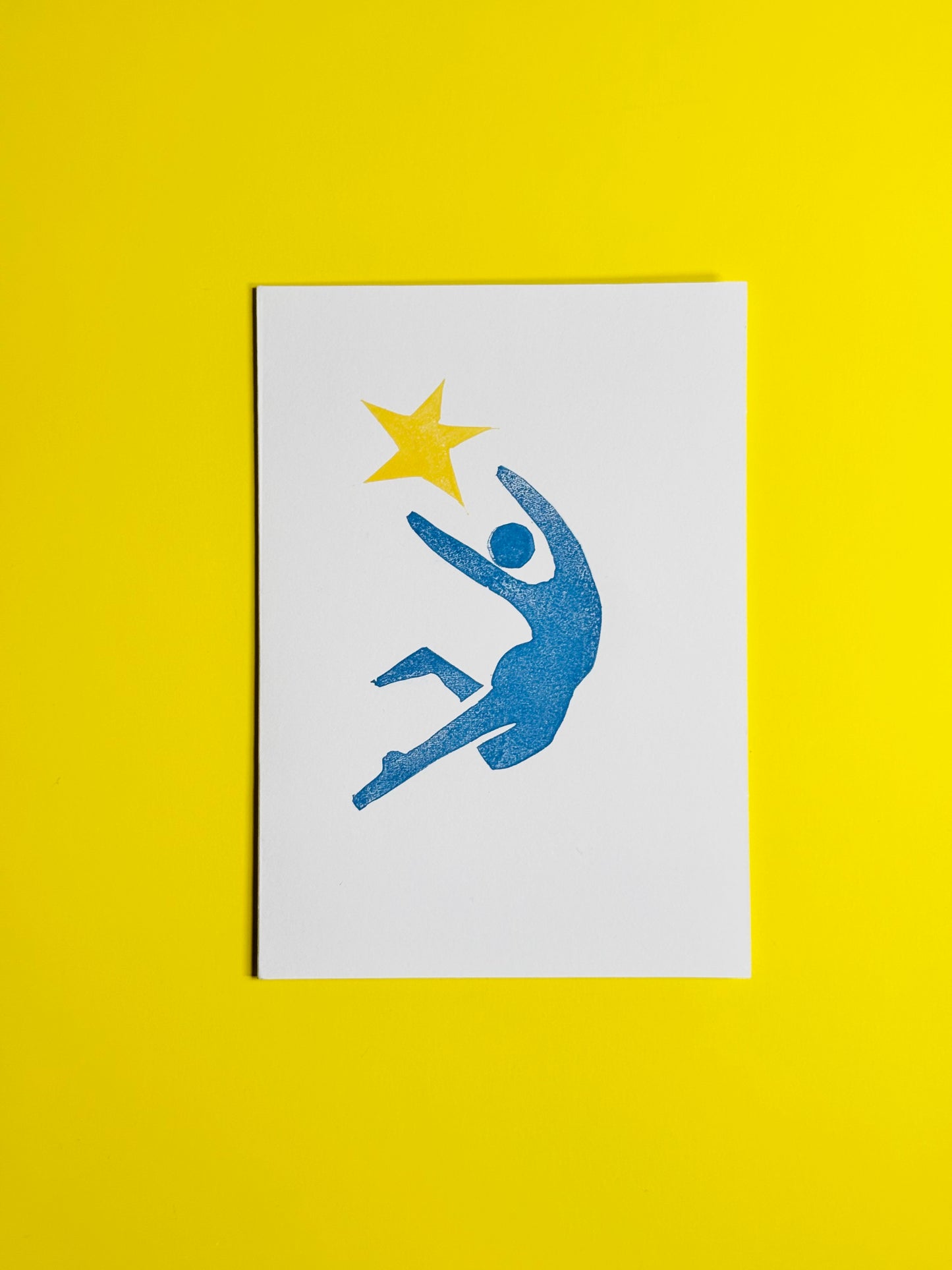 Star Jump - Linocut Greeting Card