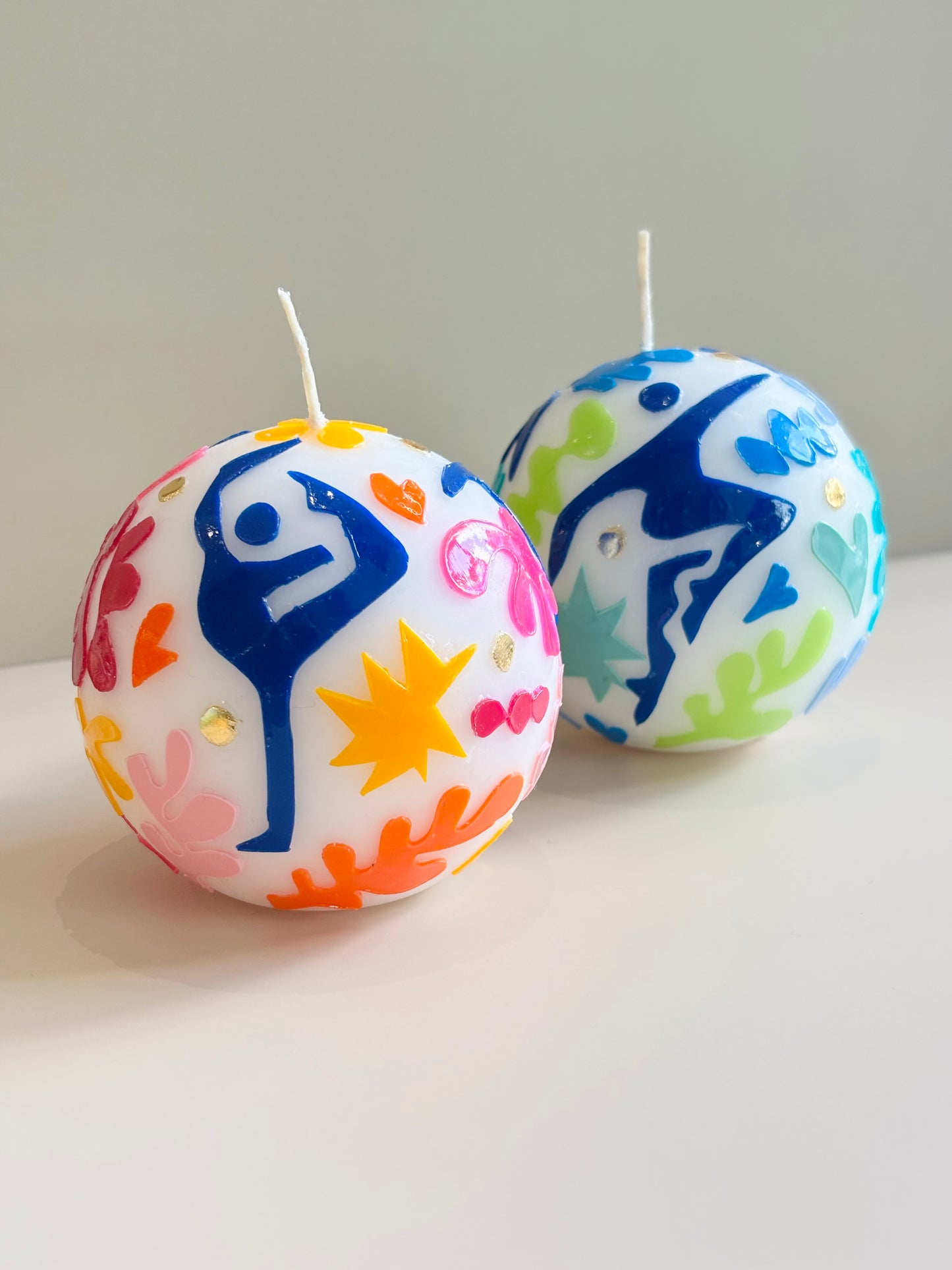 Colourful Tropical Ball Candle Gift Set – Artistic Candles (Set of 2)
