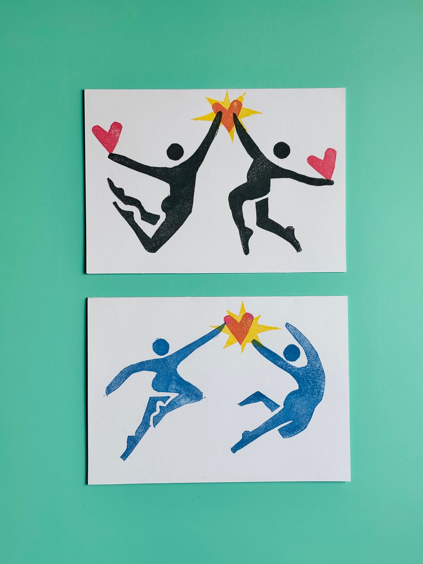 Linocut Greeting Card Duo – Two-Card Art Pack