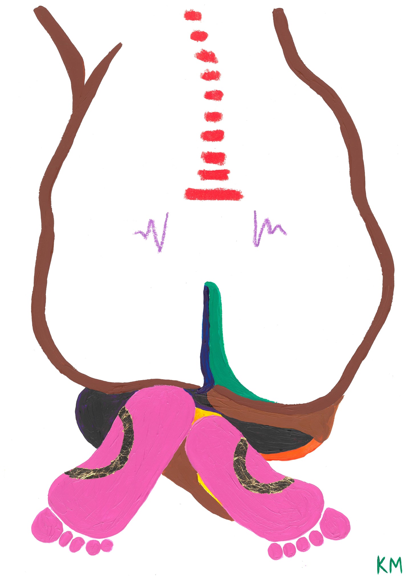 Behind - Mixed-media Abstract Painting (A3)