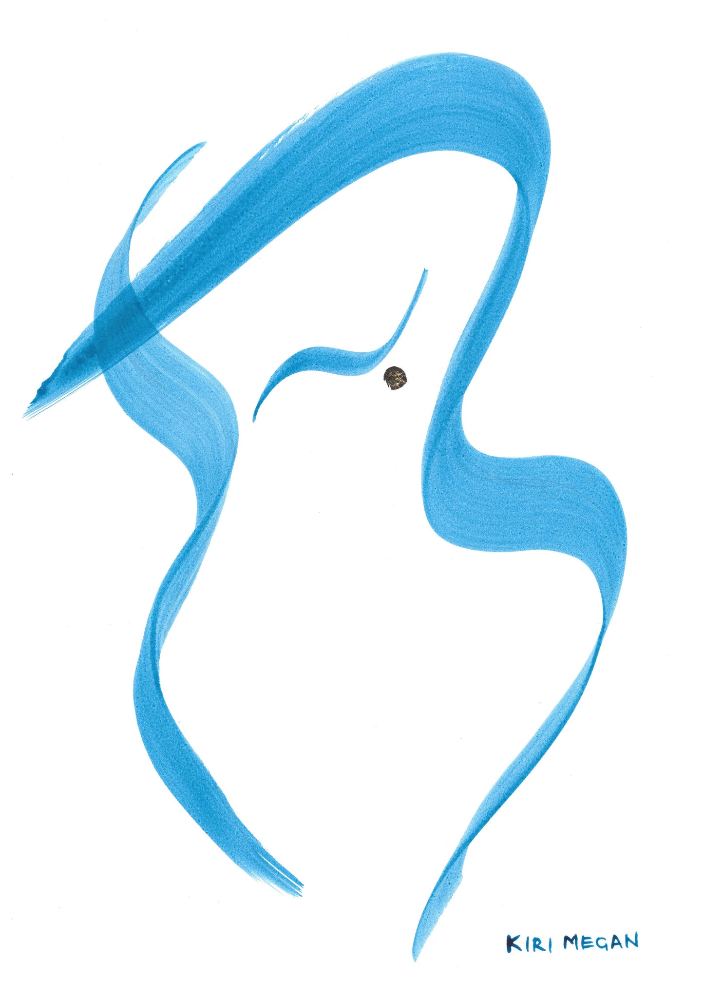 Blue Madonna II - Blue Abstract Life Painting (A3)