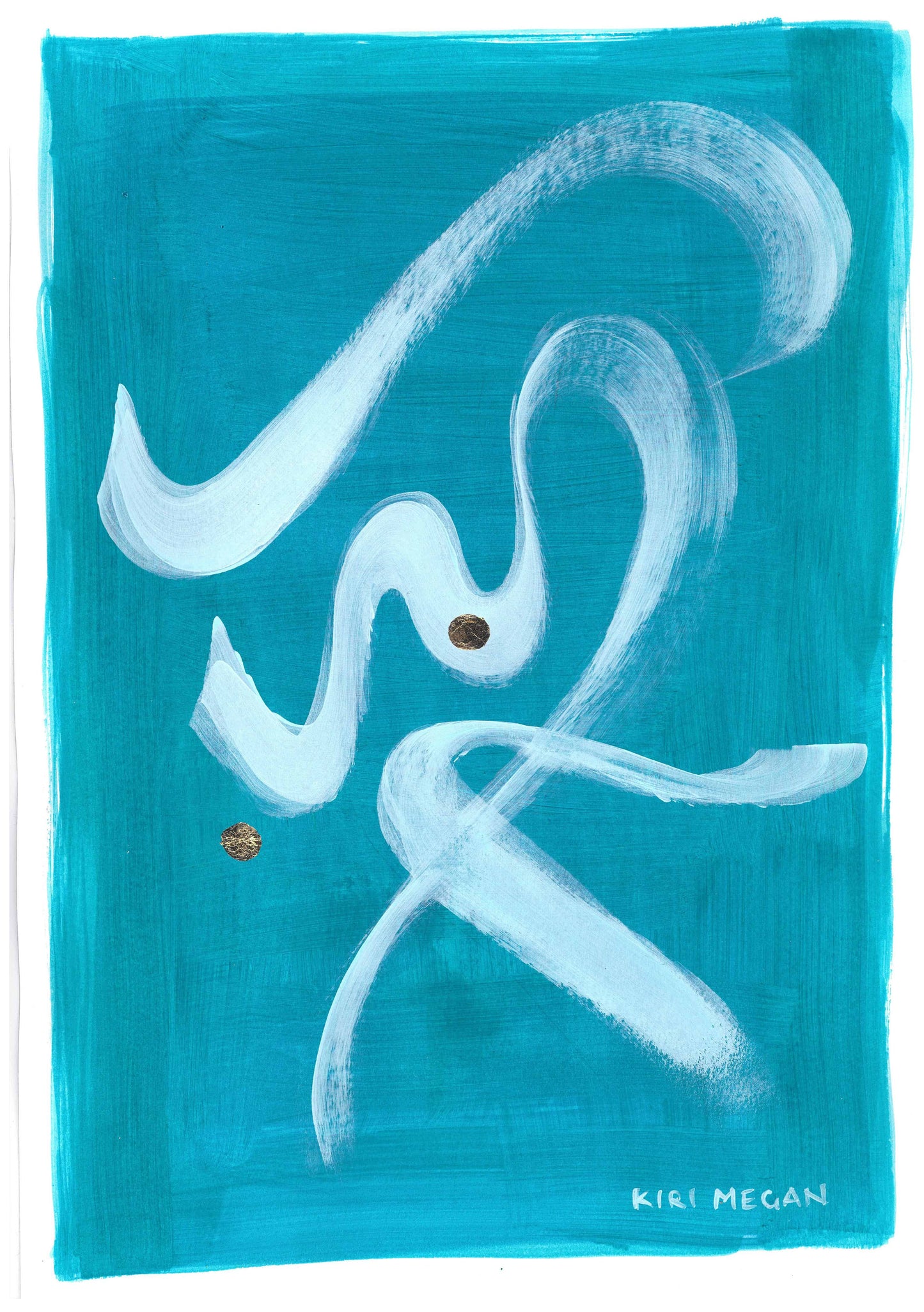 Blue Wash Dancer I - Fluid Wash Contemporary Art (A3)