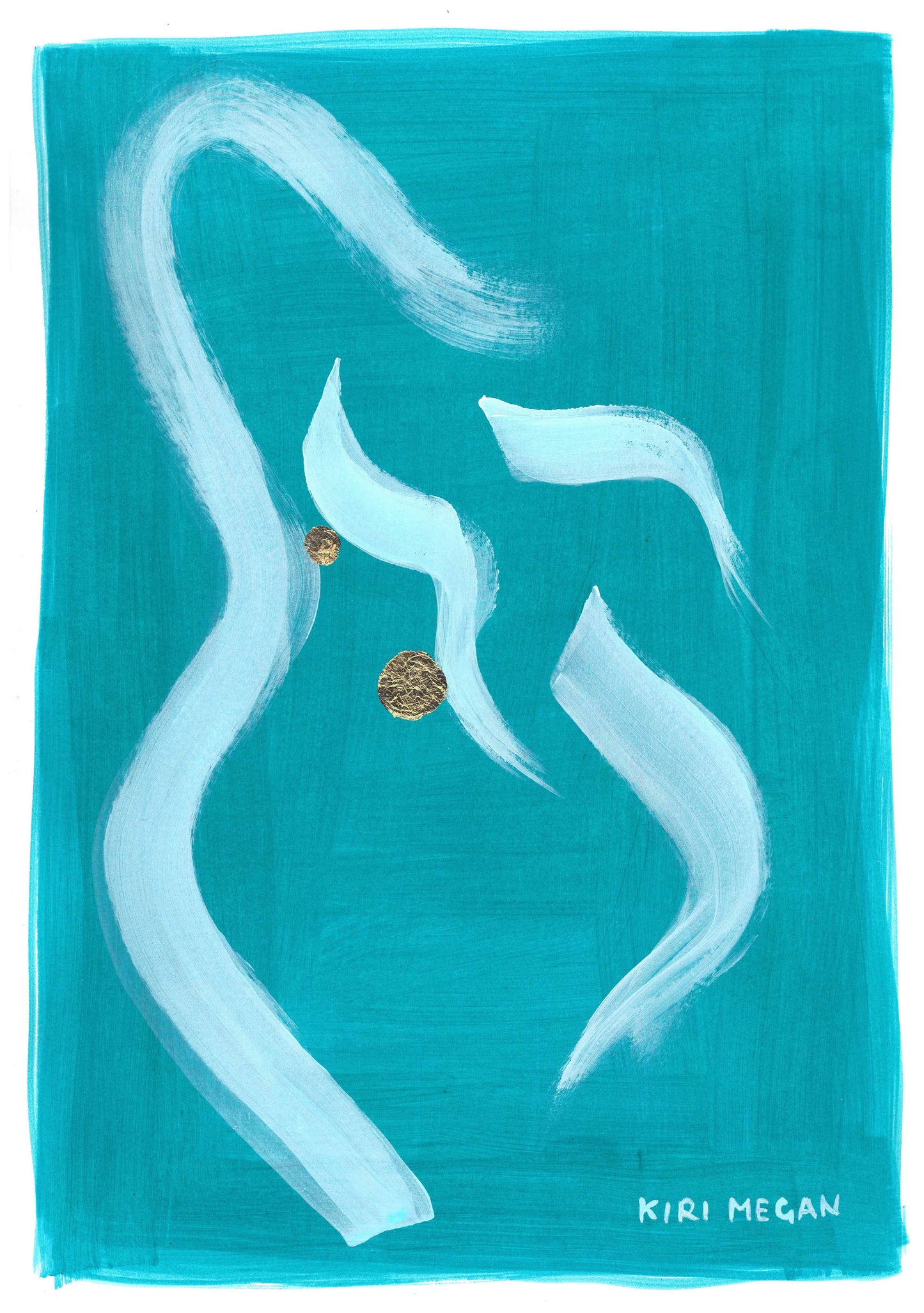 Blue Wash Madonna II - Figure Painting With Blue Tones (A3)