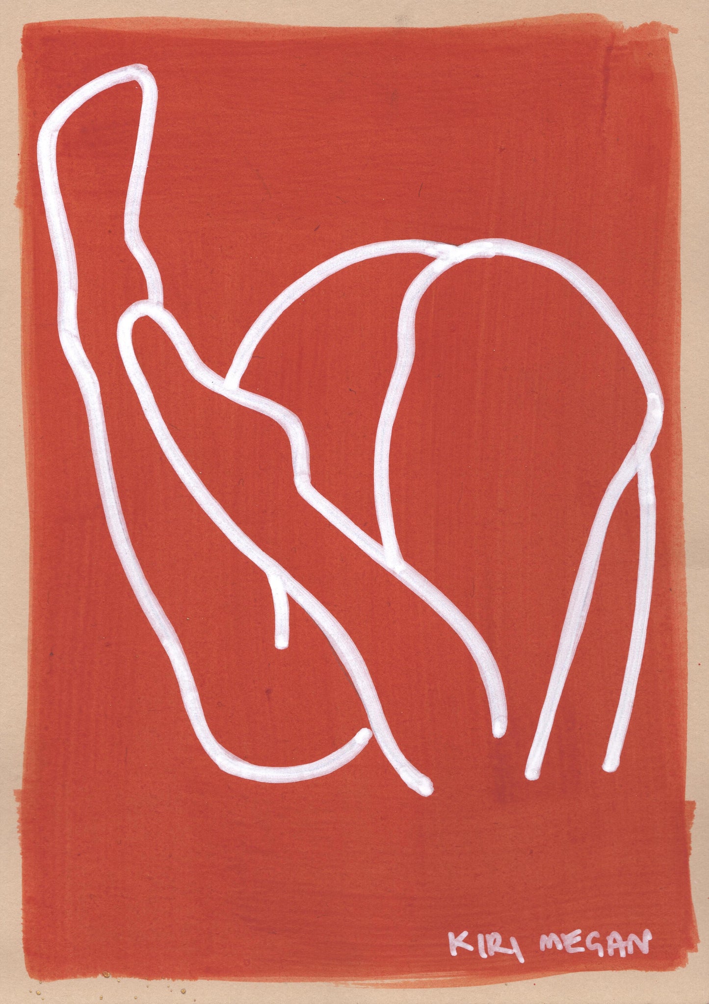 Burn II – Terracotta Ink Wash Figurative Study (A5)