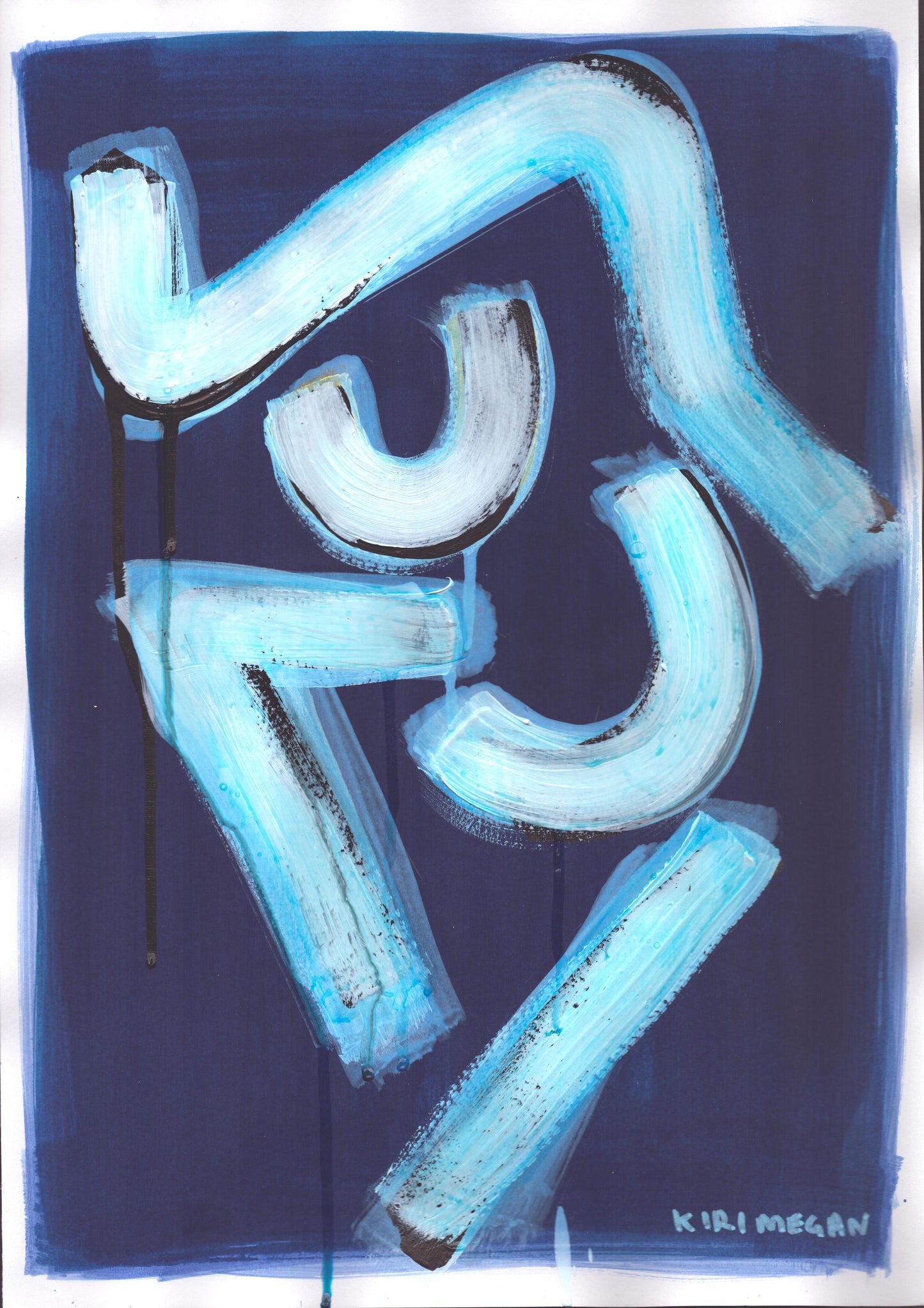 Deep Blue II - Contemporary Graffiti Life Drawing (A3)