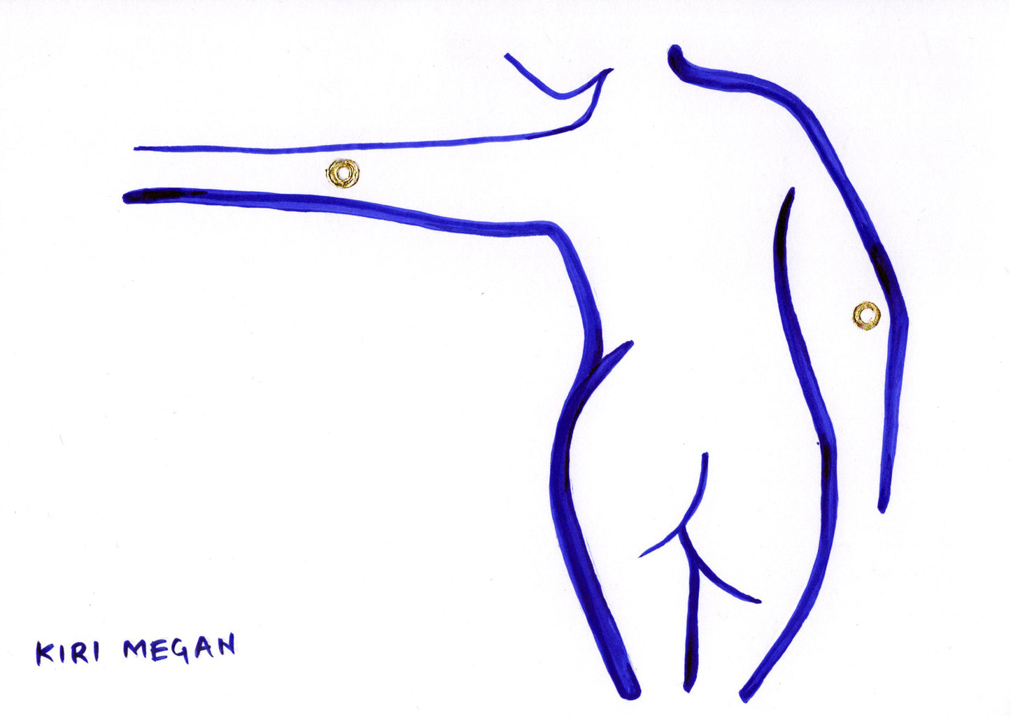 Heat VIII - Original Blue Ink Painting (A5)