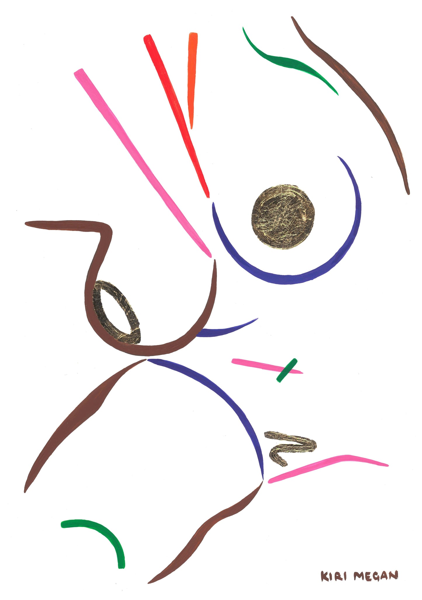 Flare – Geometric Line in Abstract Figurative Painting (A3)