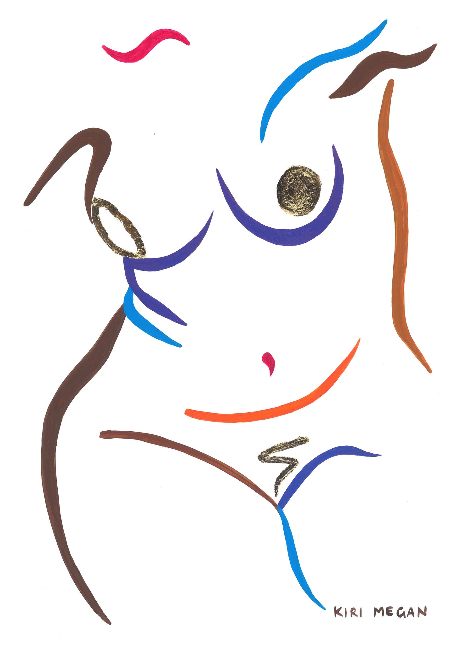 Wave – Abstract Figurative Painting Inspired by Classical Sculpture (A3)