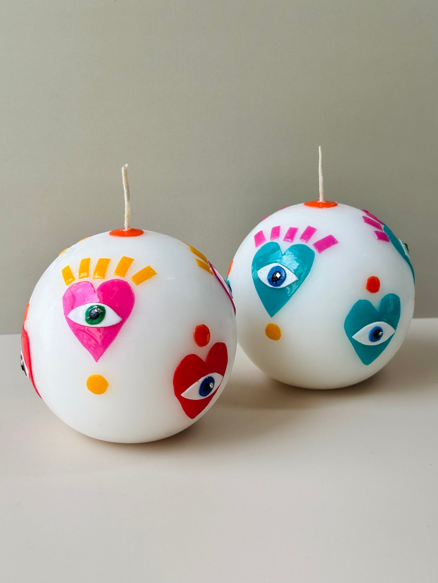 Guardian Hearts Sphere Candle - Turquoise
