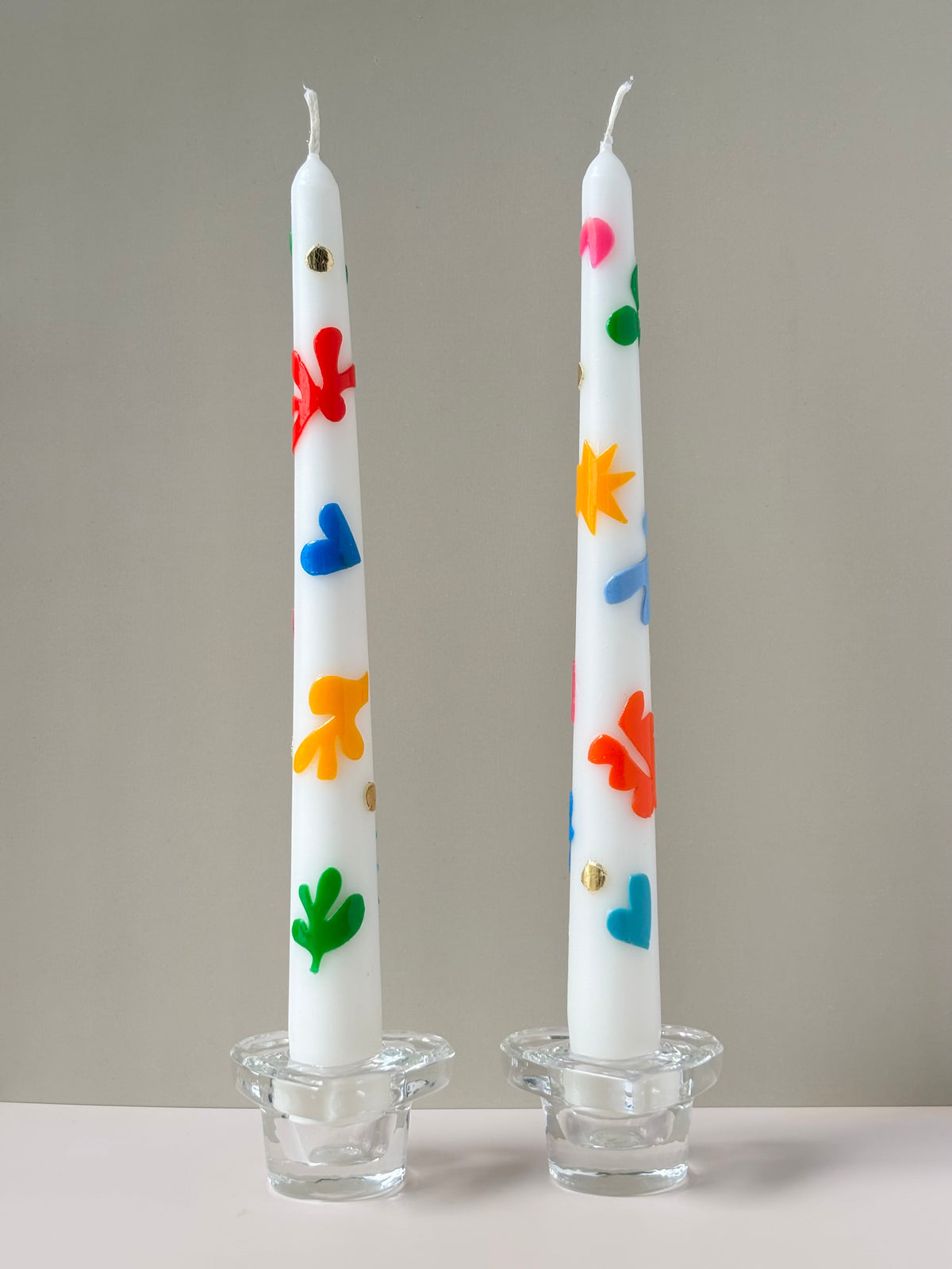 Heart Glass Candle Holder Set