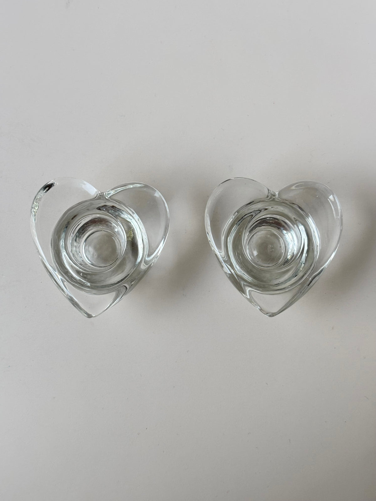 Heart Glass Candle Holder Set