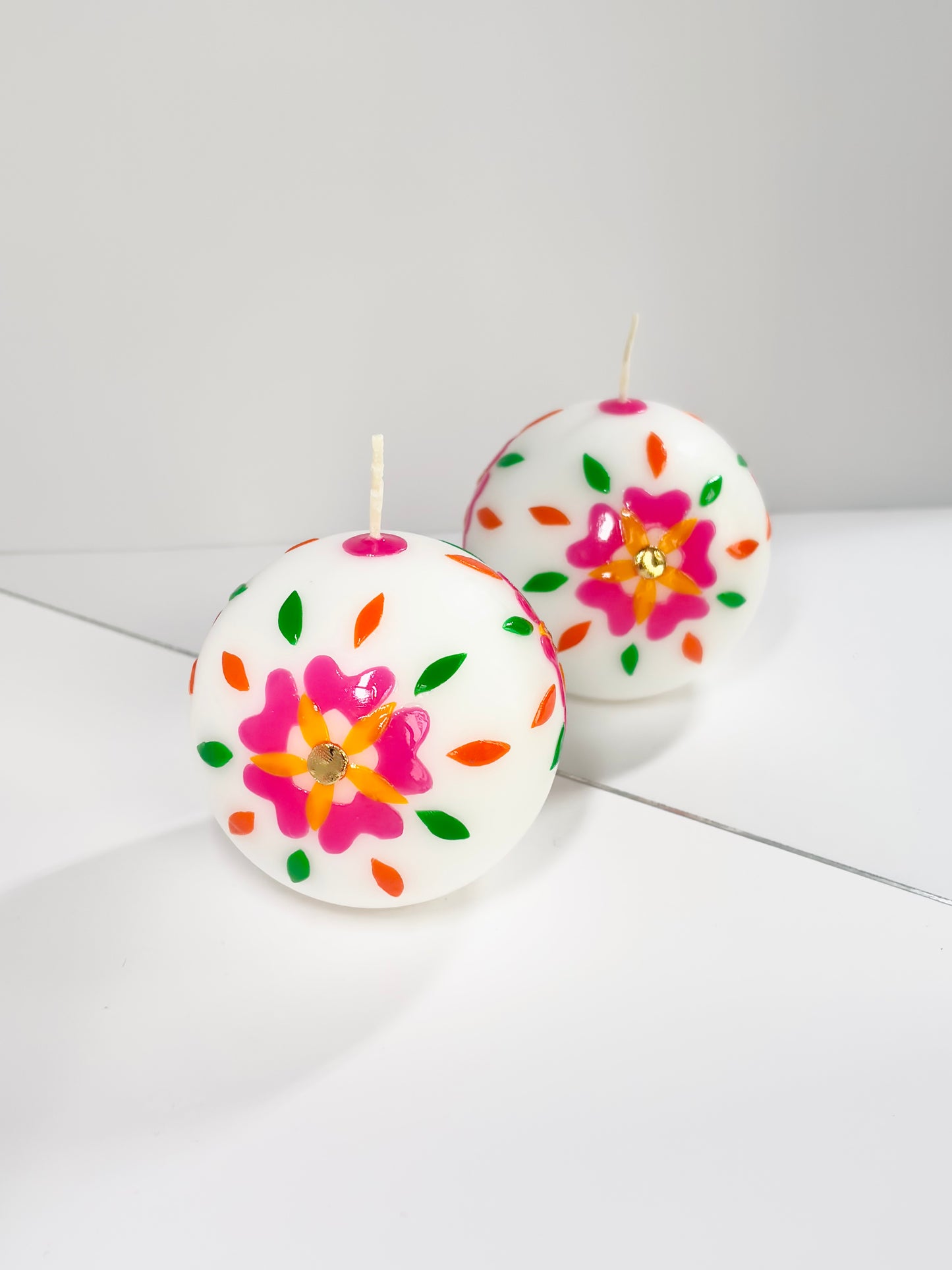 Woodland Sun Ball Candle – Pink and Orange