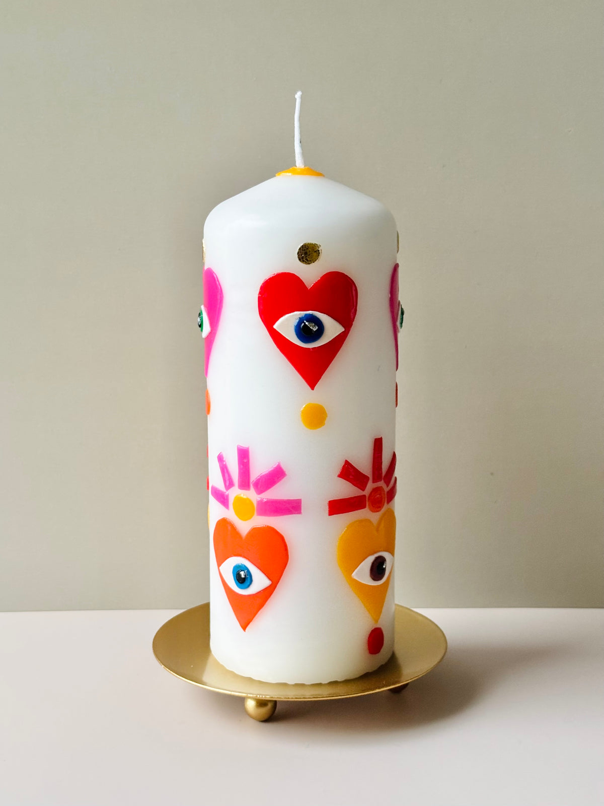 3-Footed Gold Metal Candle Dish