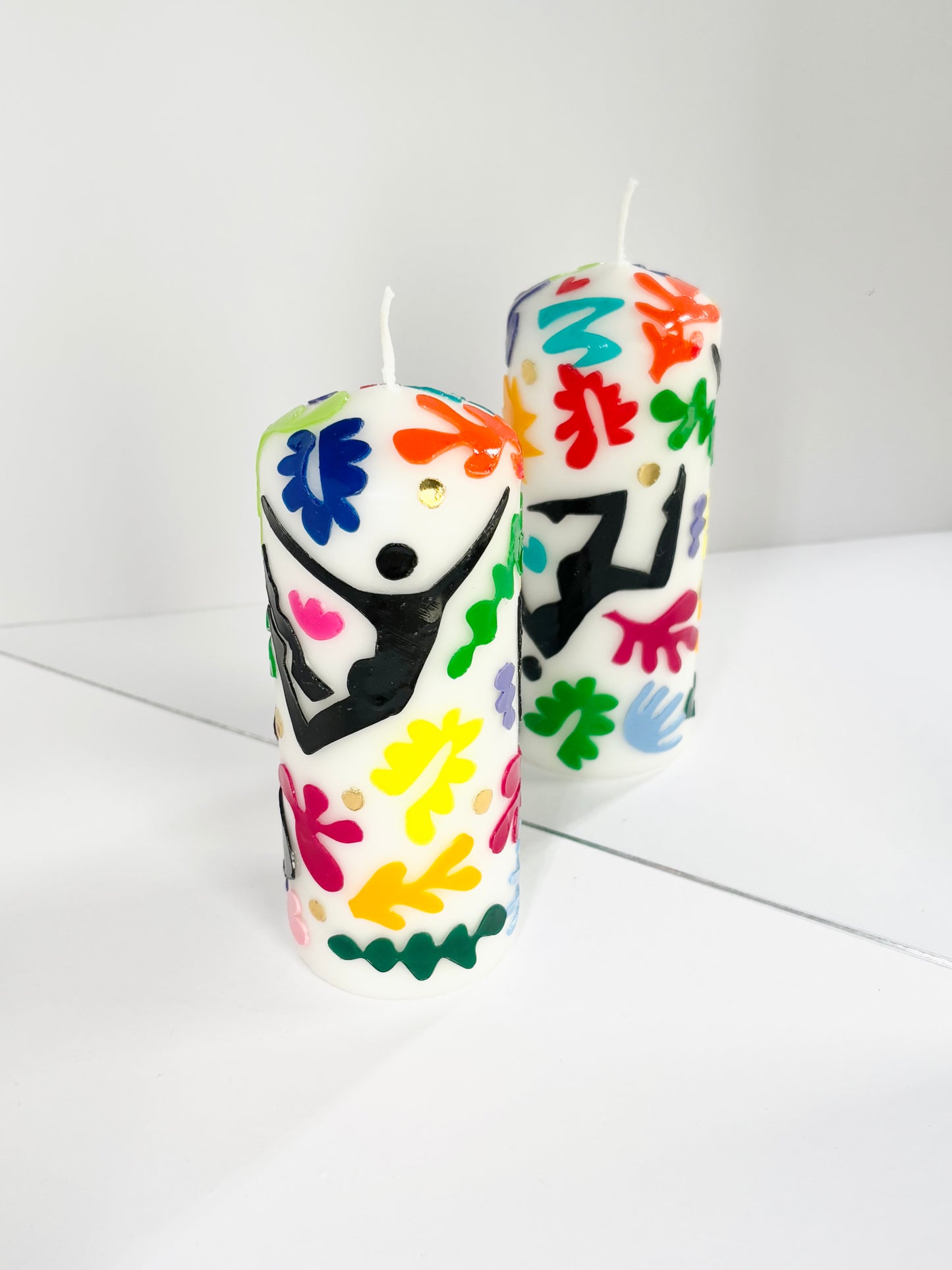 Tropical Tumble Pillar Candle – Rainbow