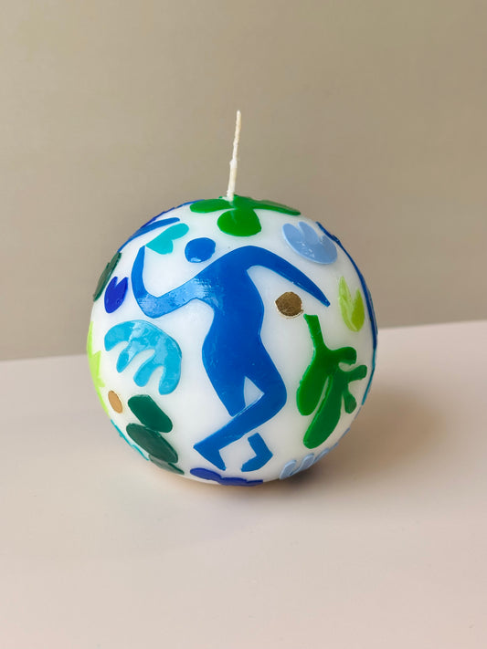 Tropical Ocean Ball Candle – Blue