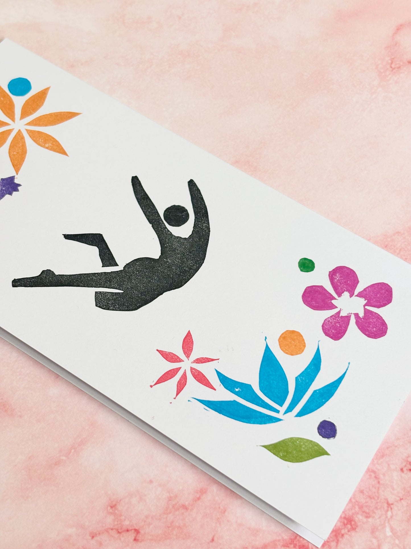 Flower Fairy - Linocut Greeting Card