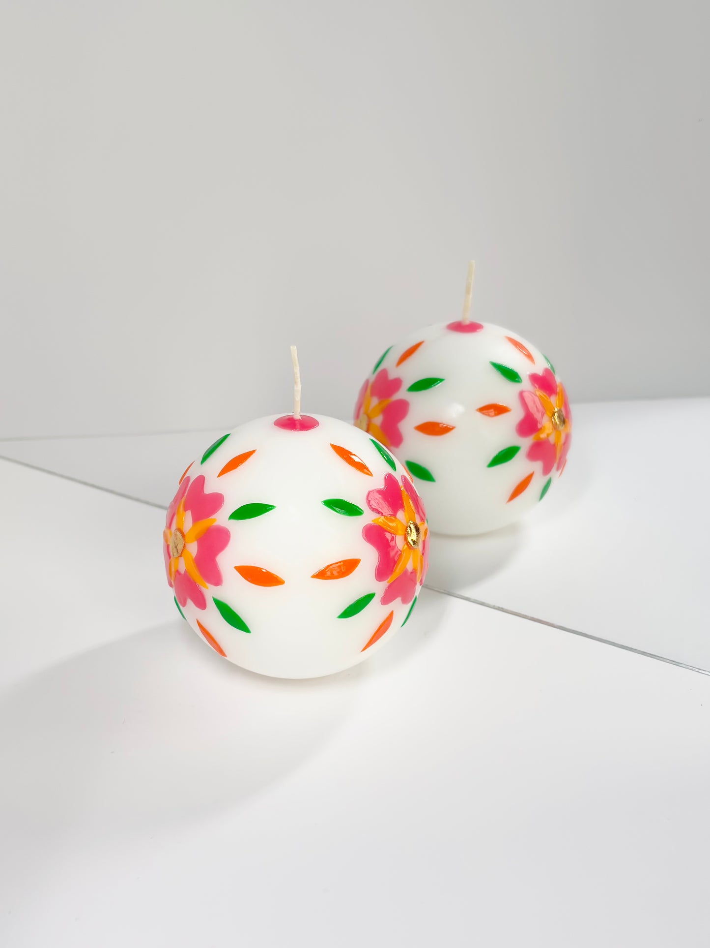 Woodland Sun Ball Candle – Pink and Orange