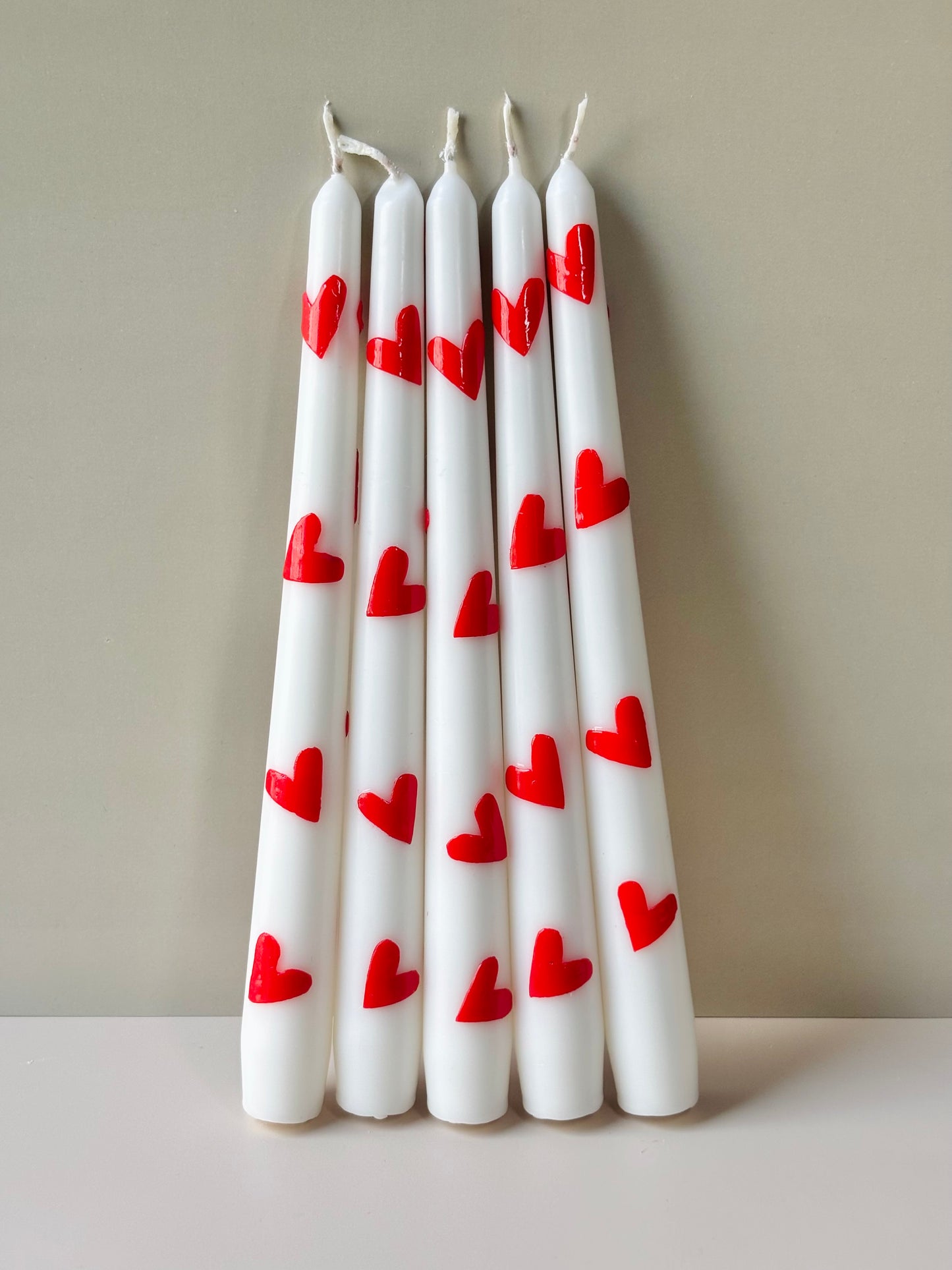 Little Loves Heart Taper Candle - Red