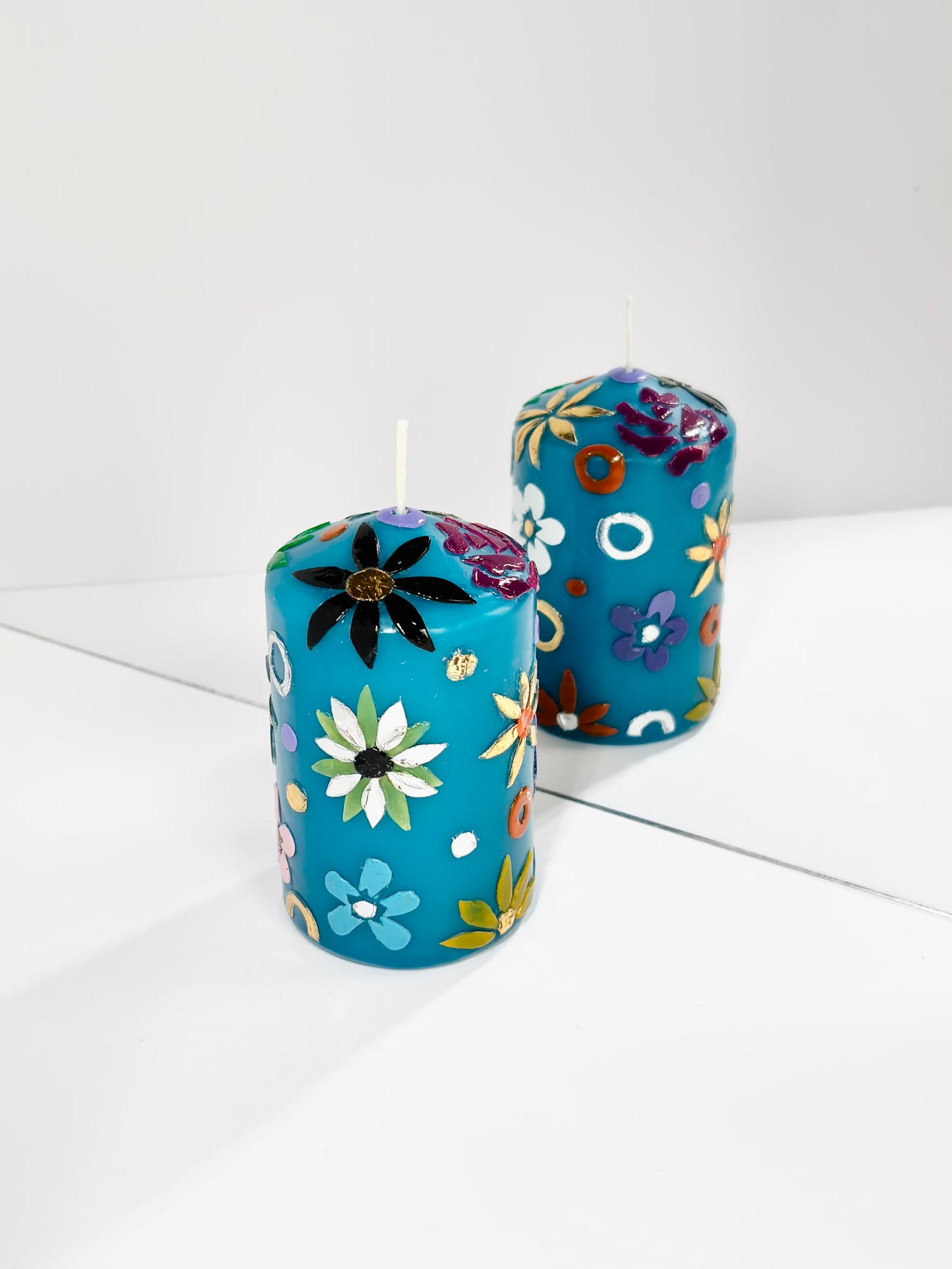 Eve’s Garden Pillar Candle – Turquoise