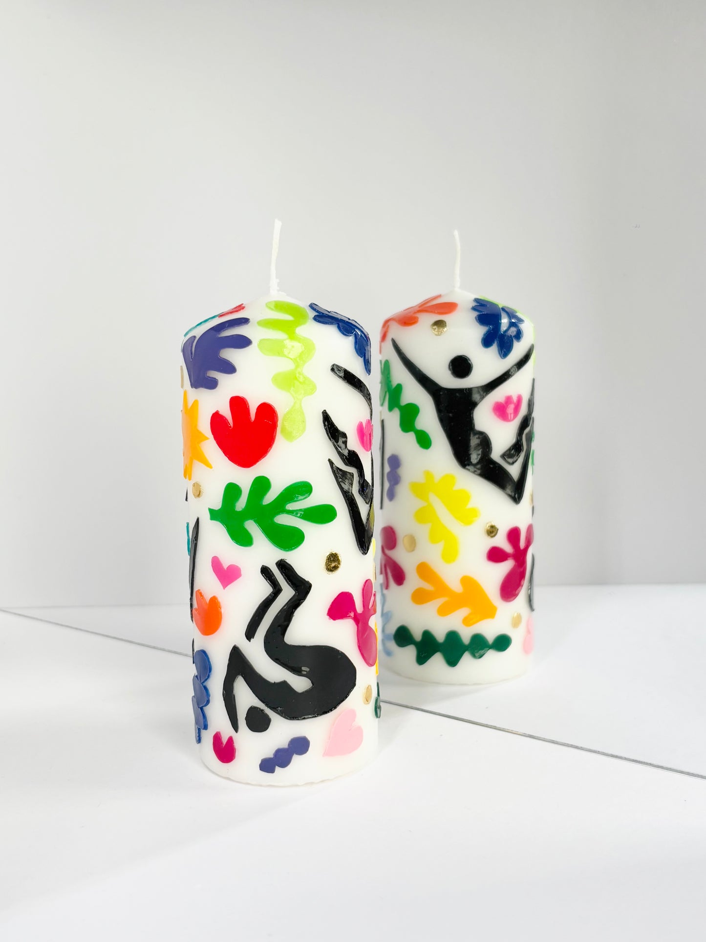 Tropical Tumble Pillar Candle – Rainbow