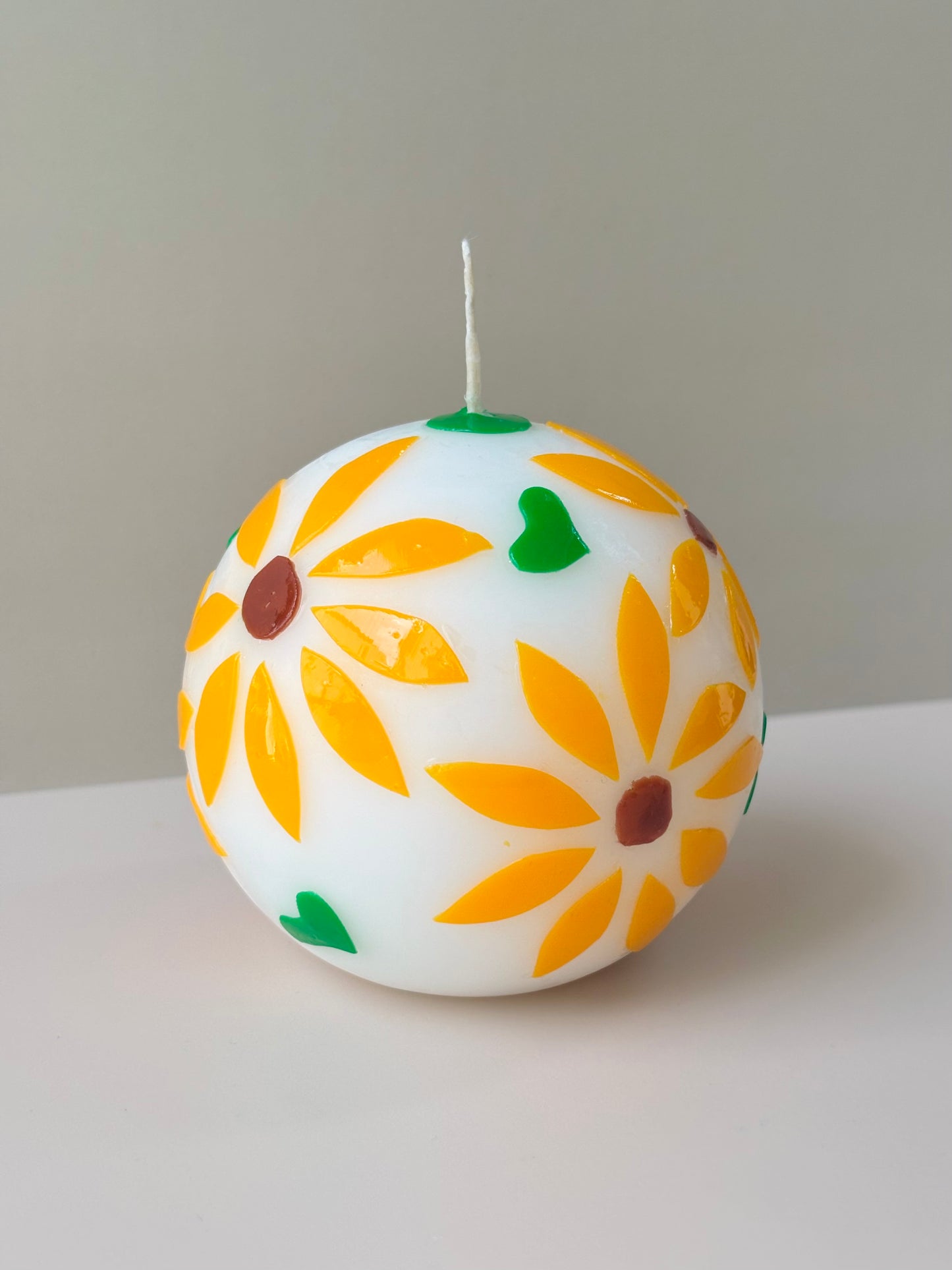 Sunflower Ball Candle - Yellow