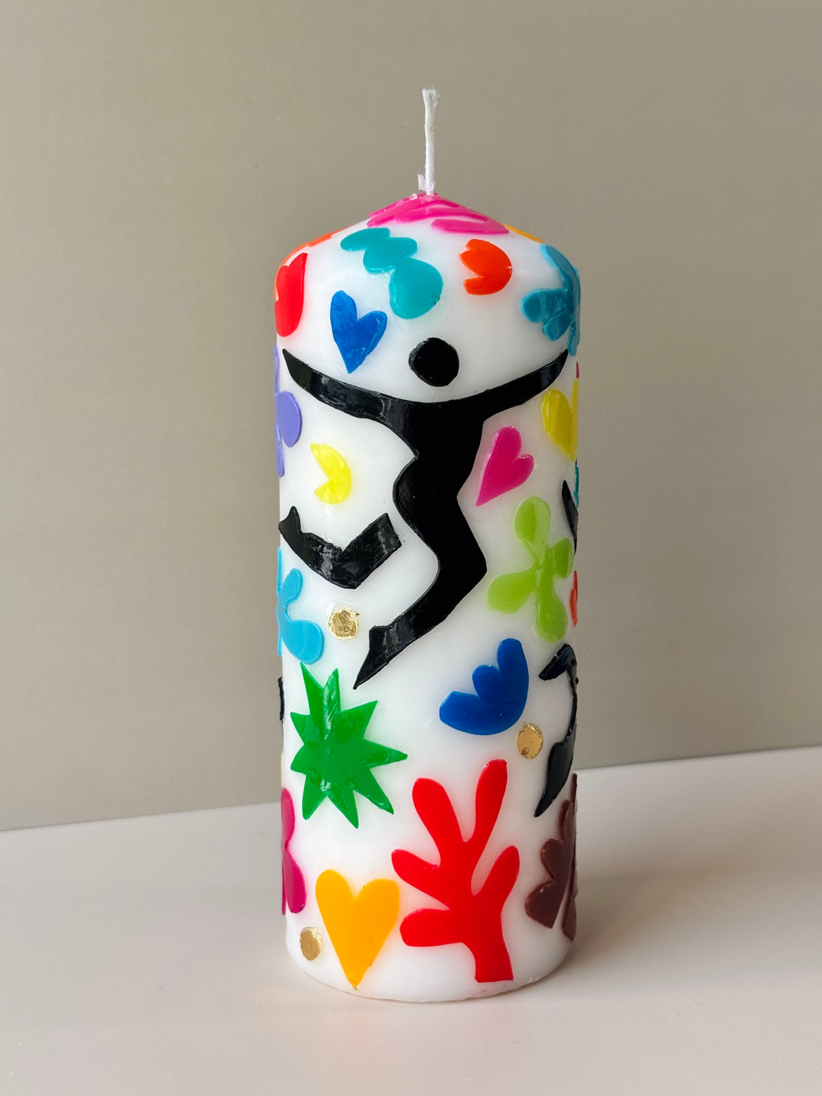 Tropical Dive Pillar Candle – Rainbow