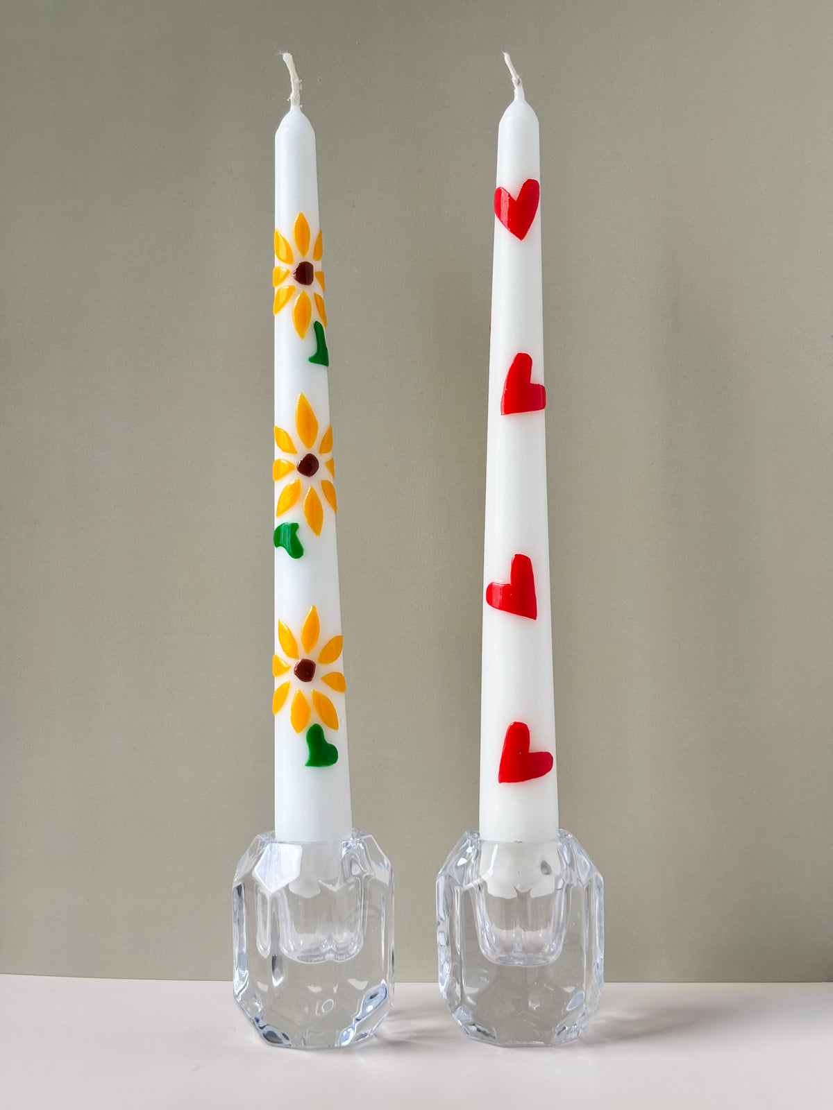 Geometric Glass Candle Holder Set