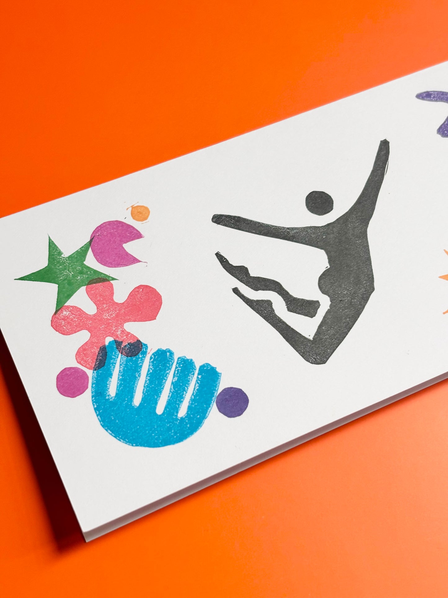 Tropical Burst - Linocut Greeting Card