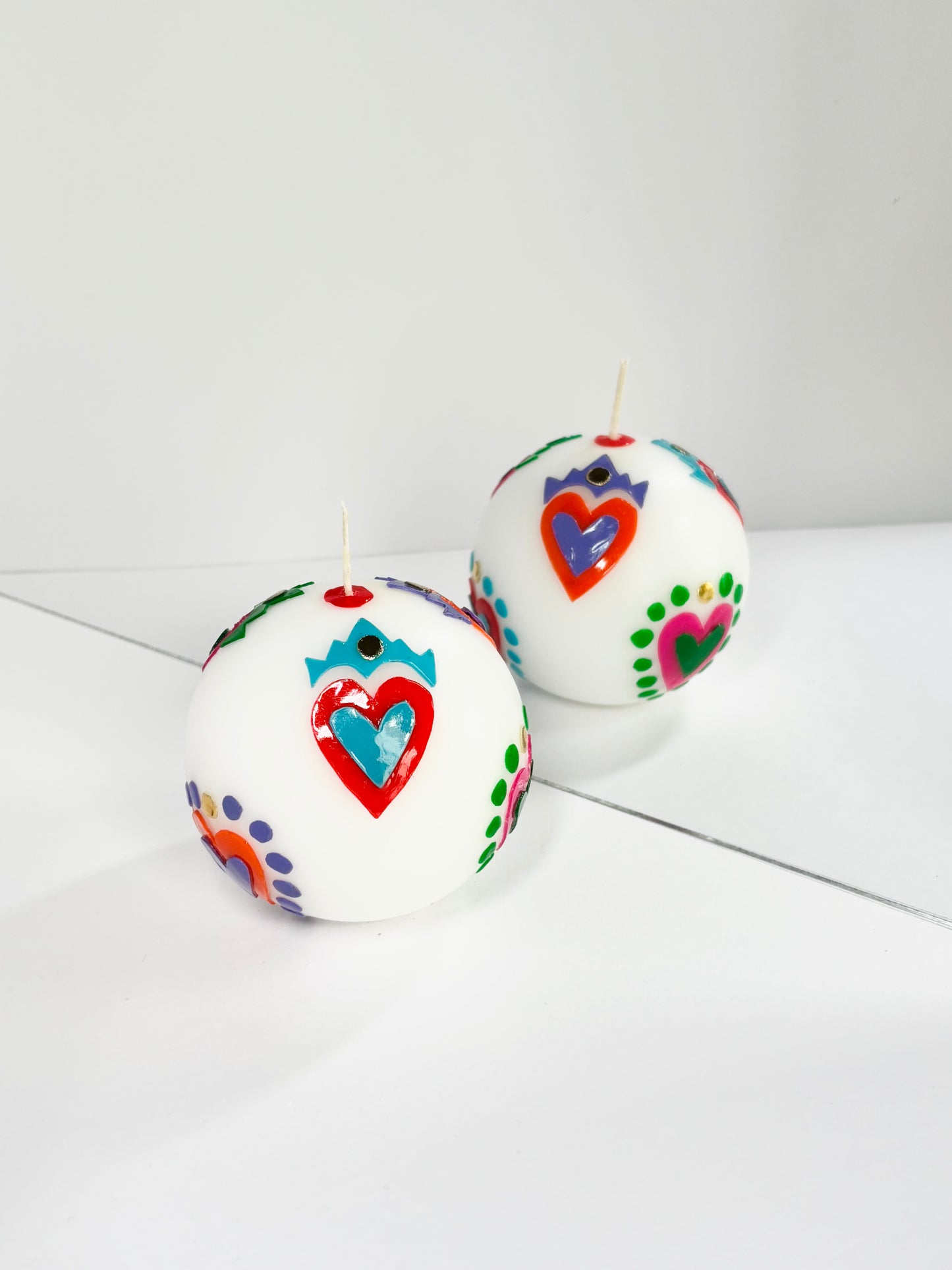 Sacred Hearts Ball Candle - Rainbow