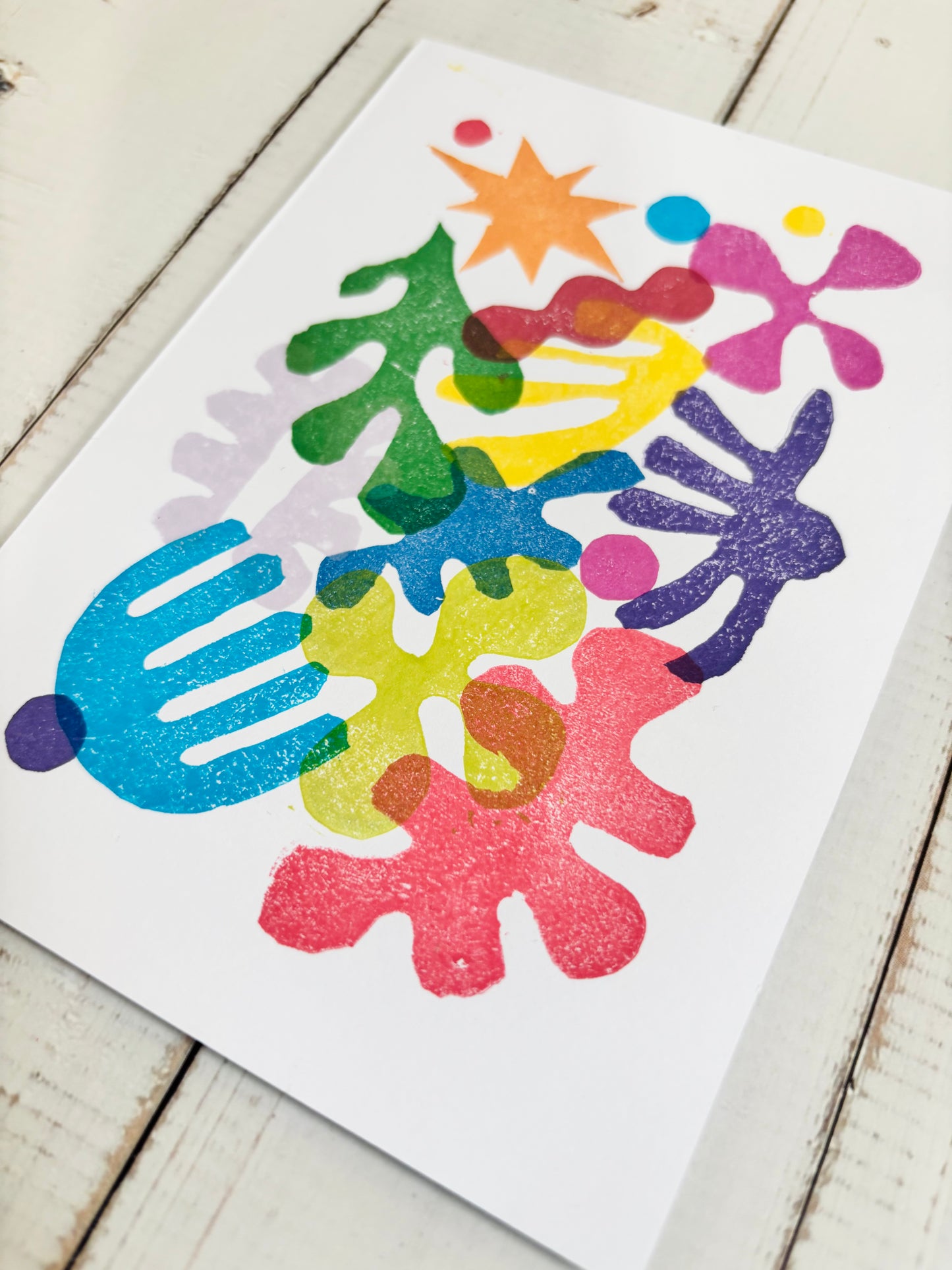 Tropical Dreams - Linocut Greeting Card