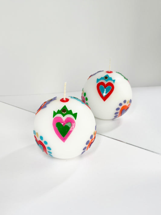 Sacred Hearts Ball Candle - Rainbow