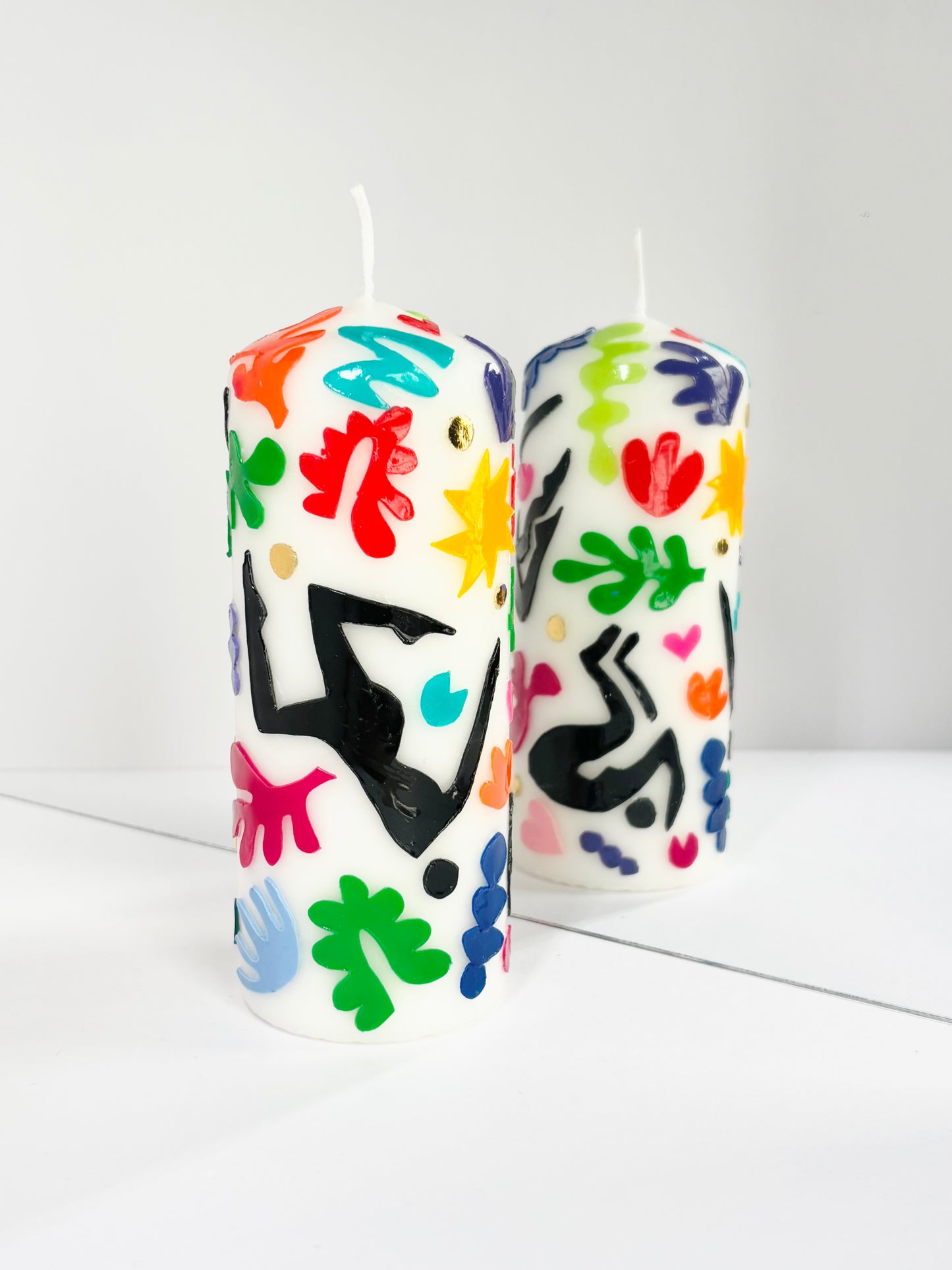 Tropical Tumble Pillar Candle – Rainbow