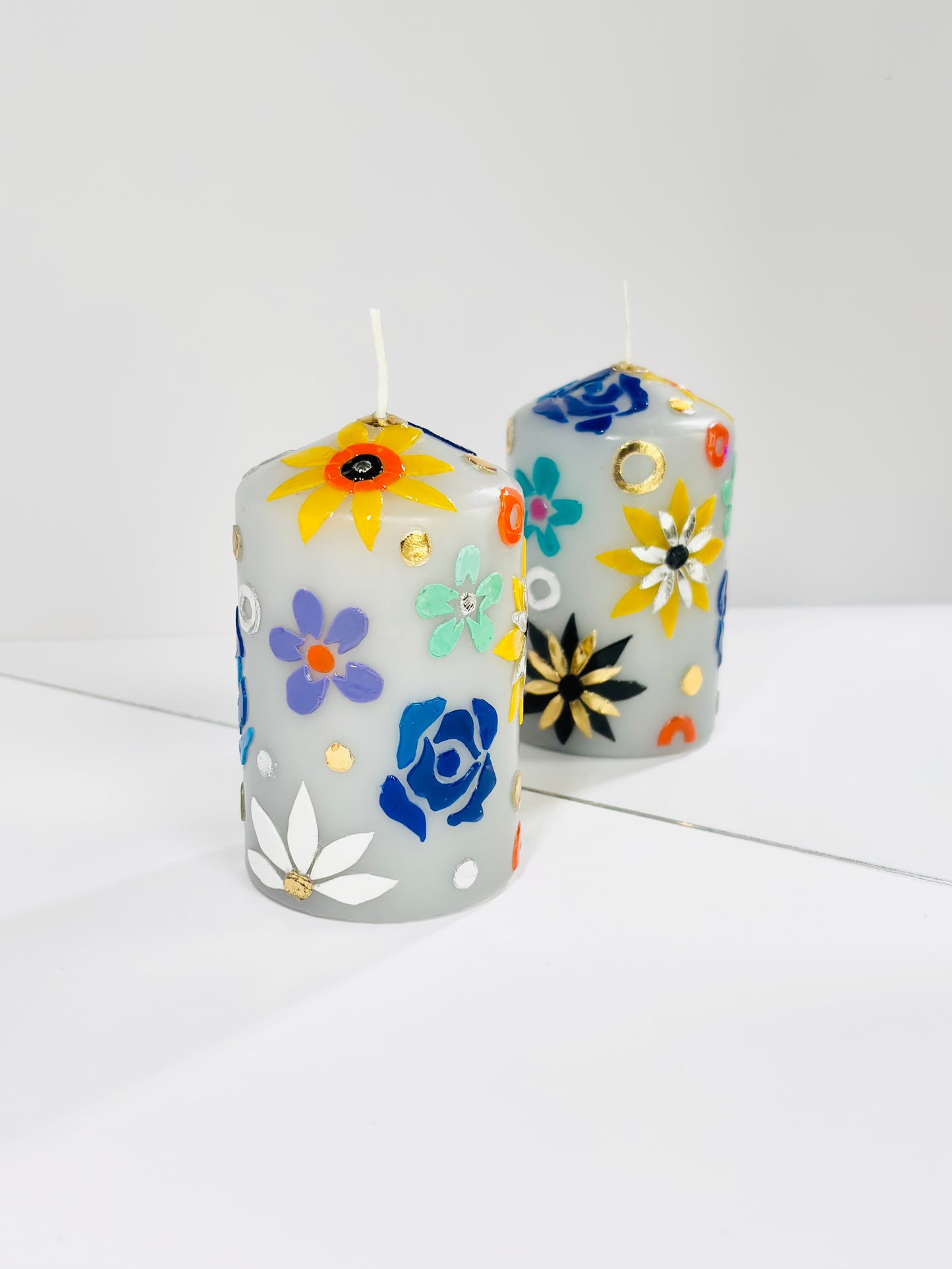 Dusk Meadow Pillar Candle – Grey