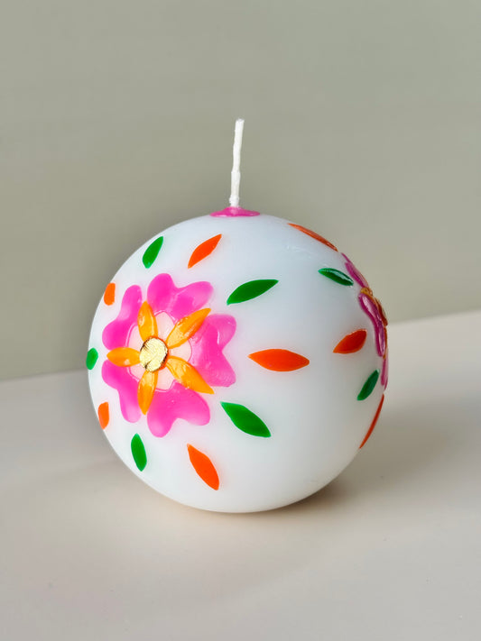 Woodland Sun Ball Candle – Pink and Orange