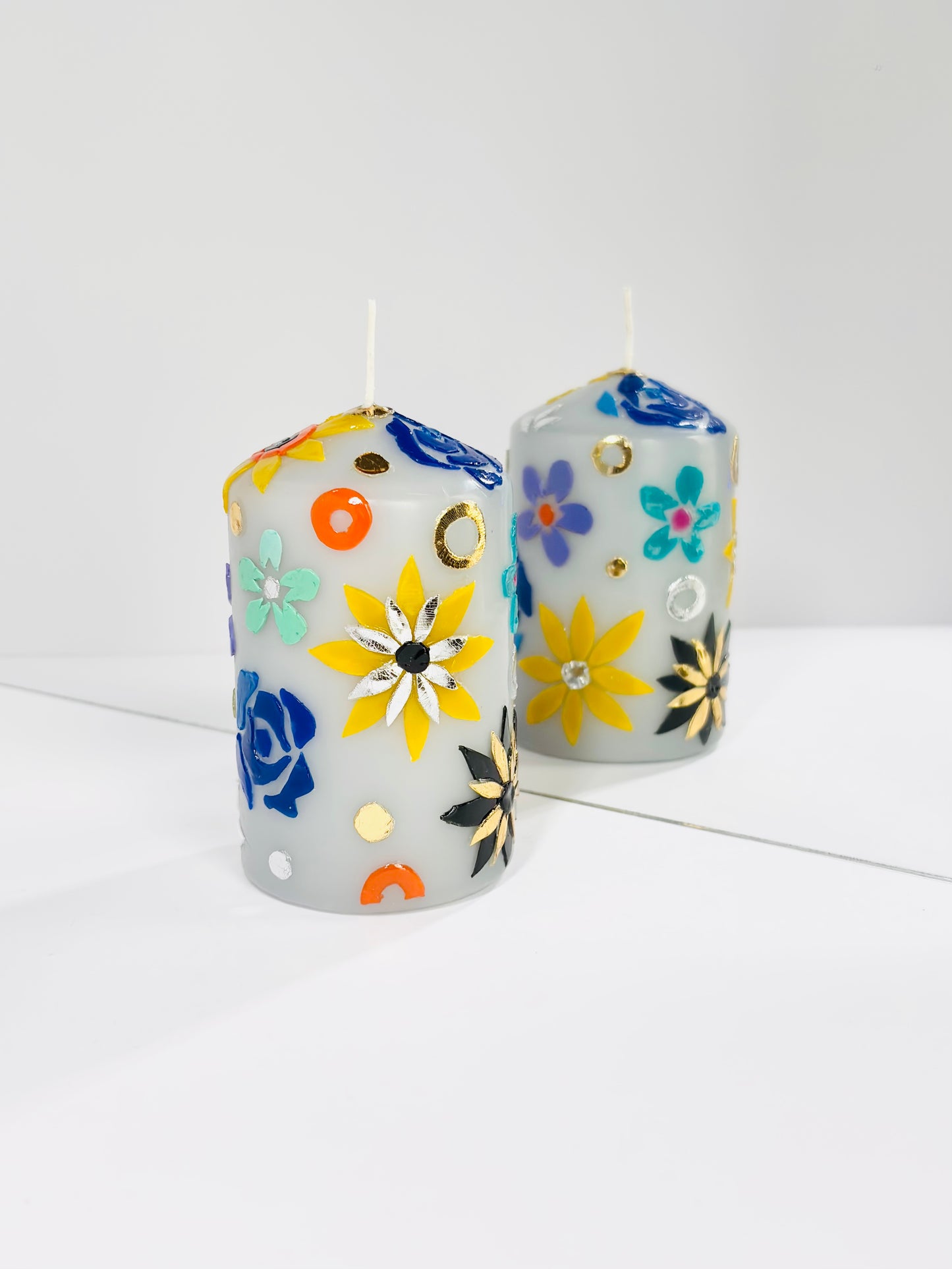 Dusk Meadow Pillar Candle – Grey