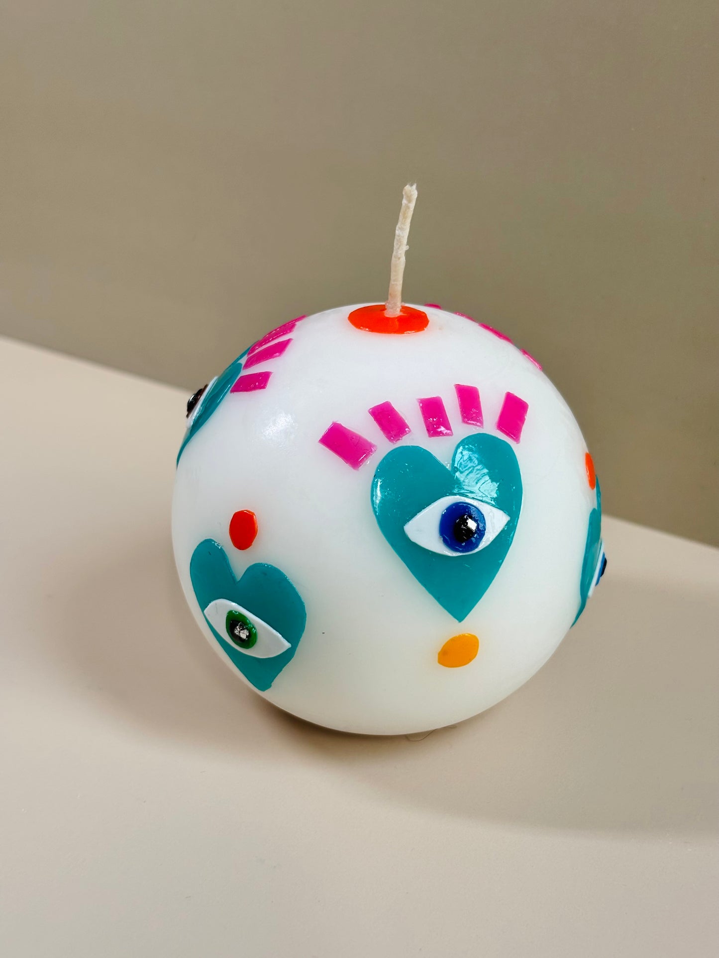 Guardian Hearts Sphere Candle - Turquoise