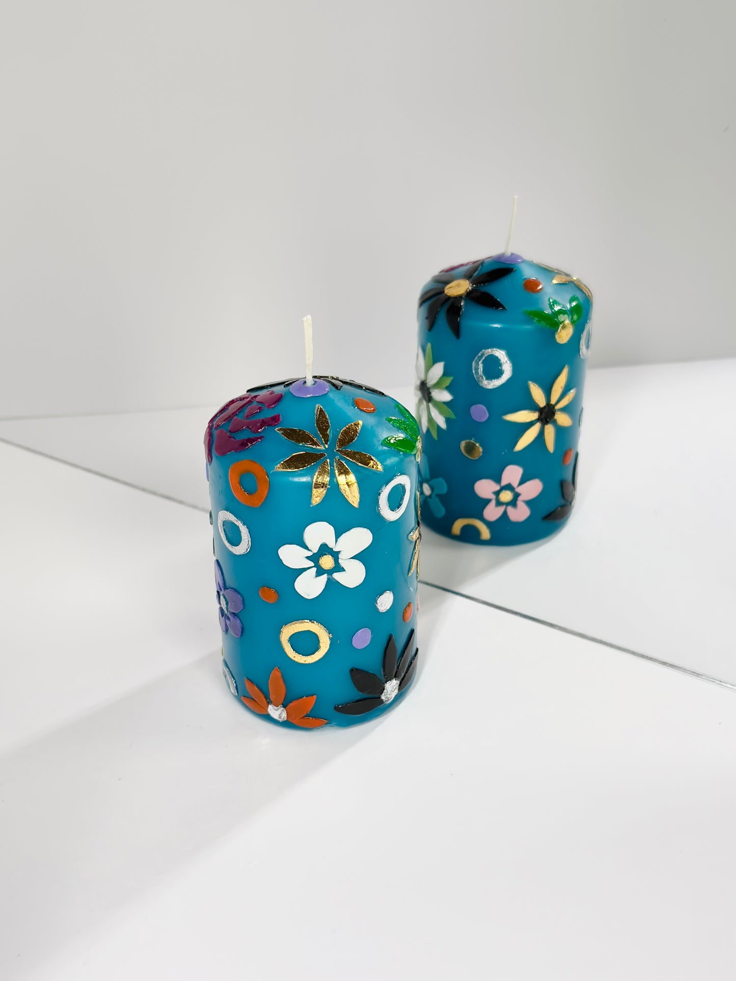 Eve’s Garden Pillar Candle – Turquoise
