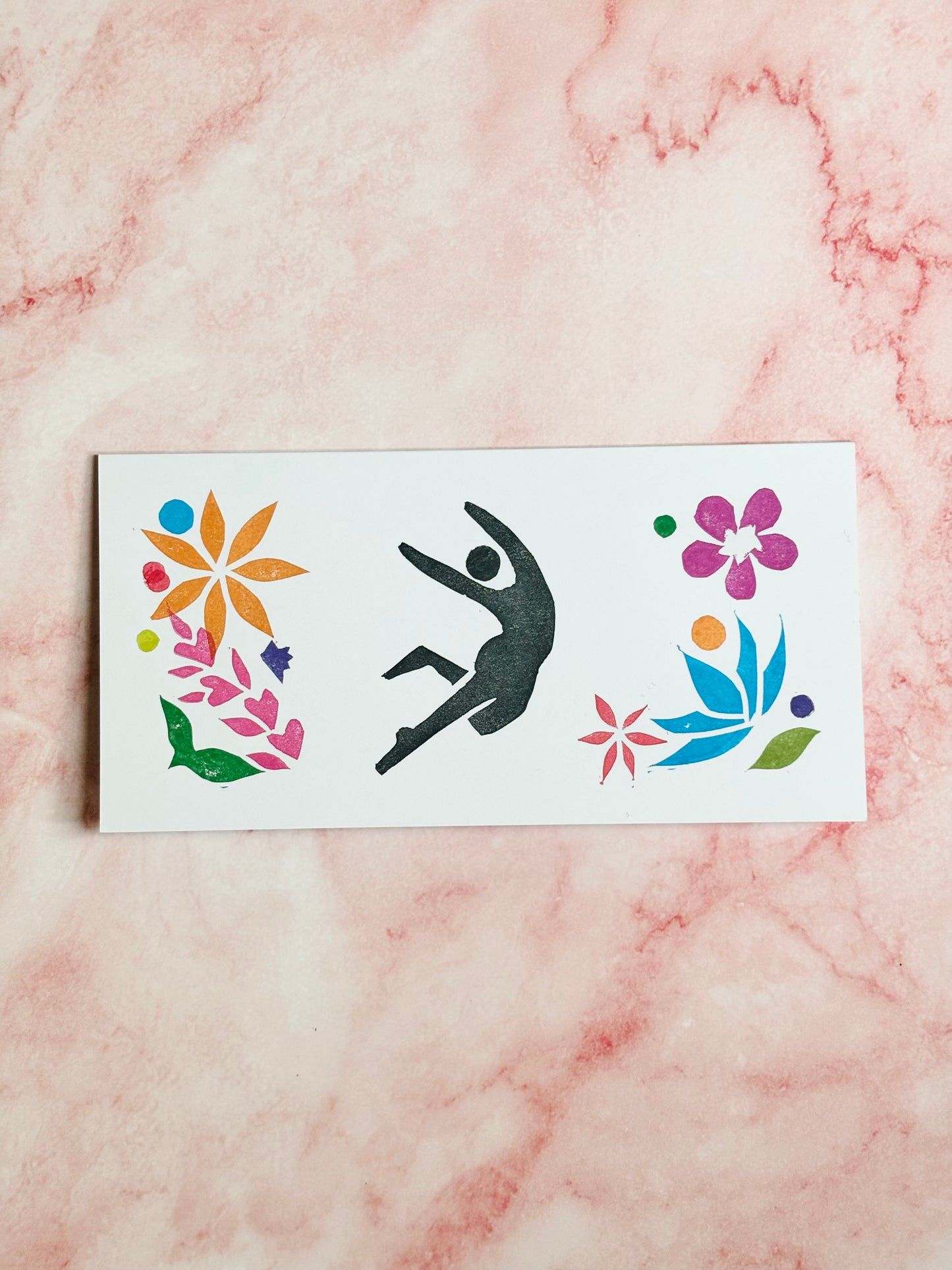 Flower Fairy - Linocut Greeting Card