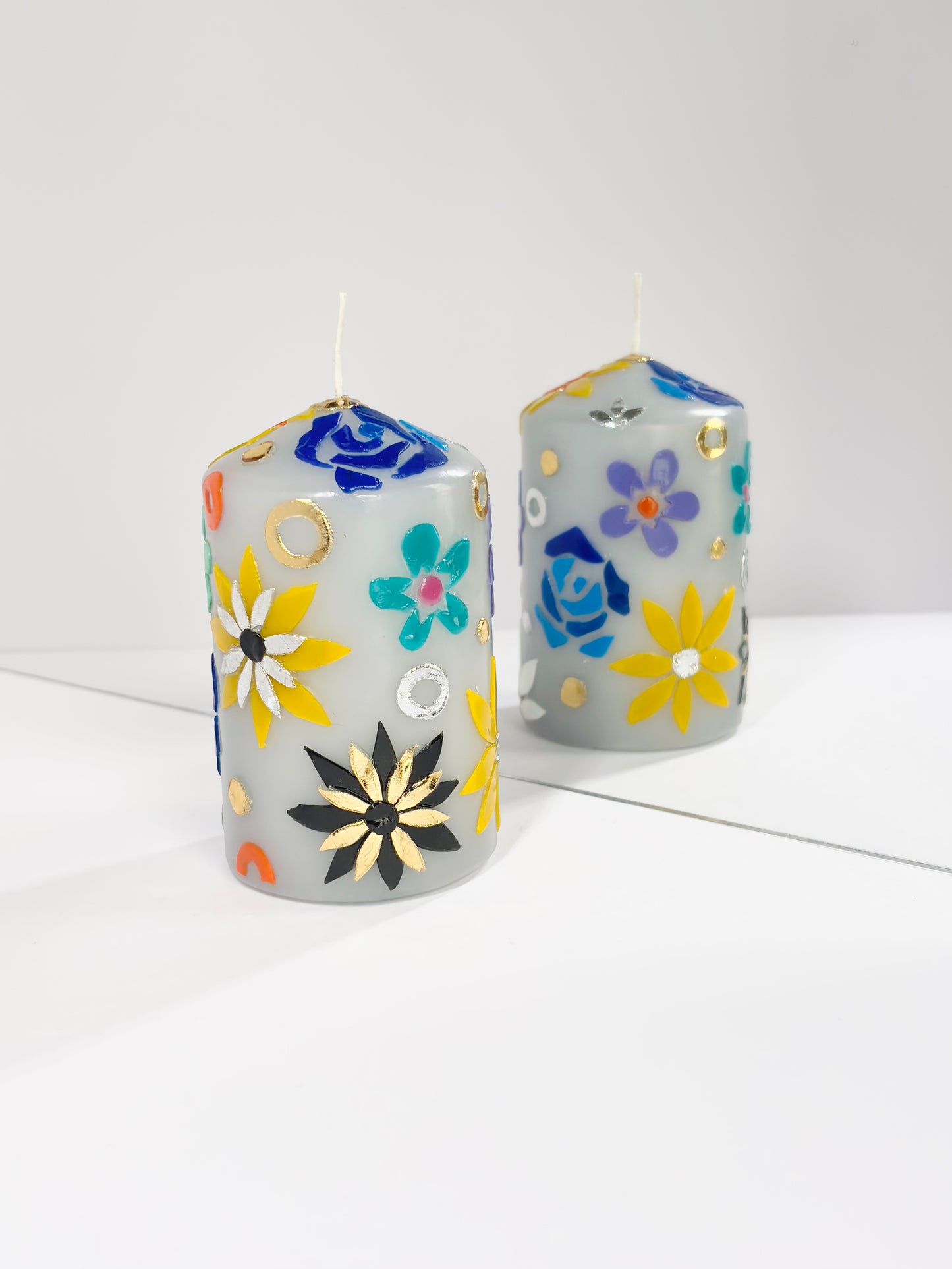 Dusk Meadow Pillar Candle – Grey