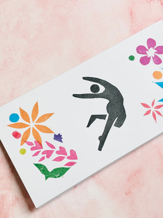 Flower Fairy - Linocut Greeting Card