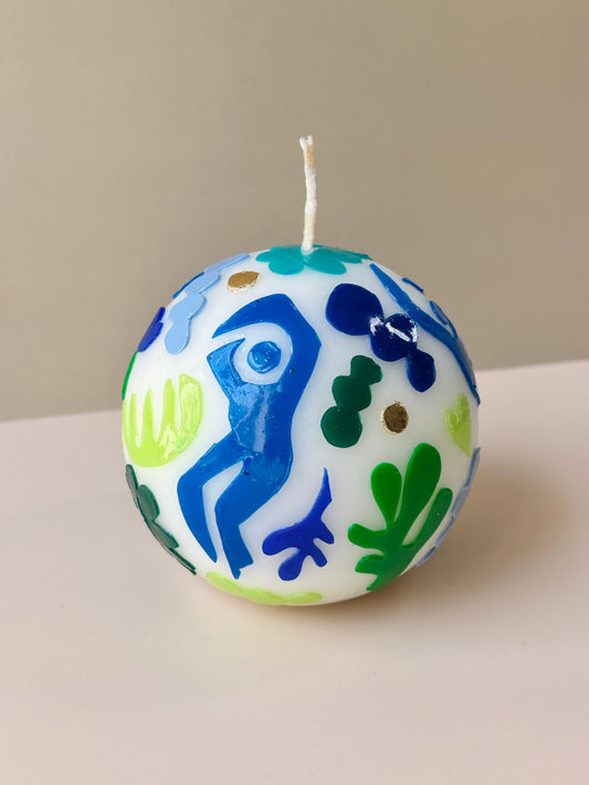 Tropical Coast Ball Candle – Blue