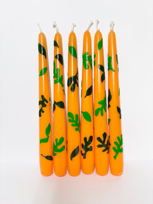 Clementine Forest Tapered Dinner Candle – Orange