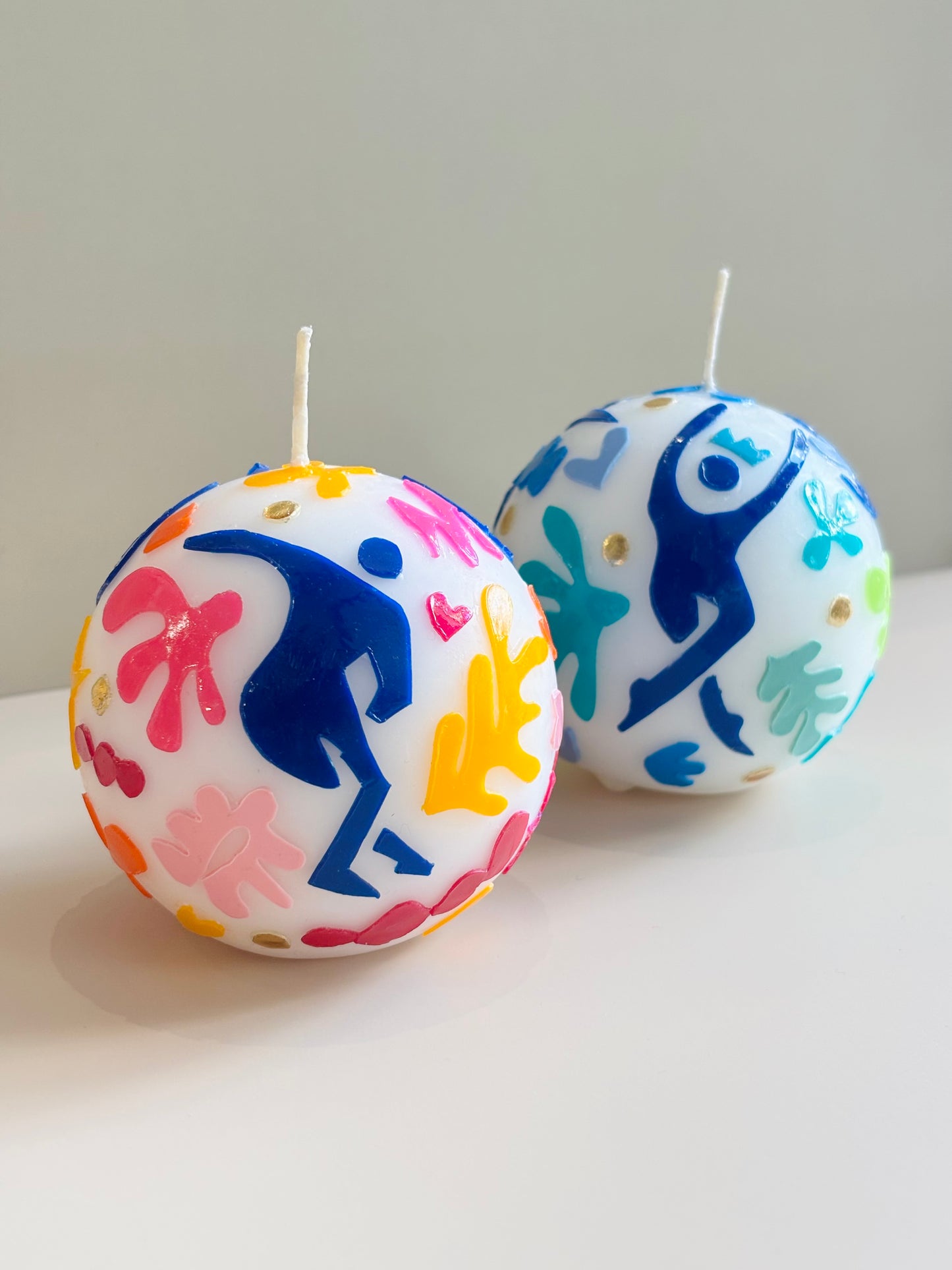 Colourful Tropical Ball Candle Gift Set – Artistic Candles (Set of 2)