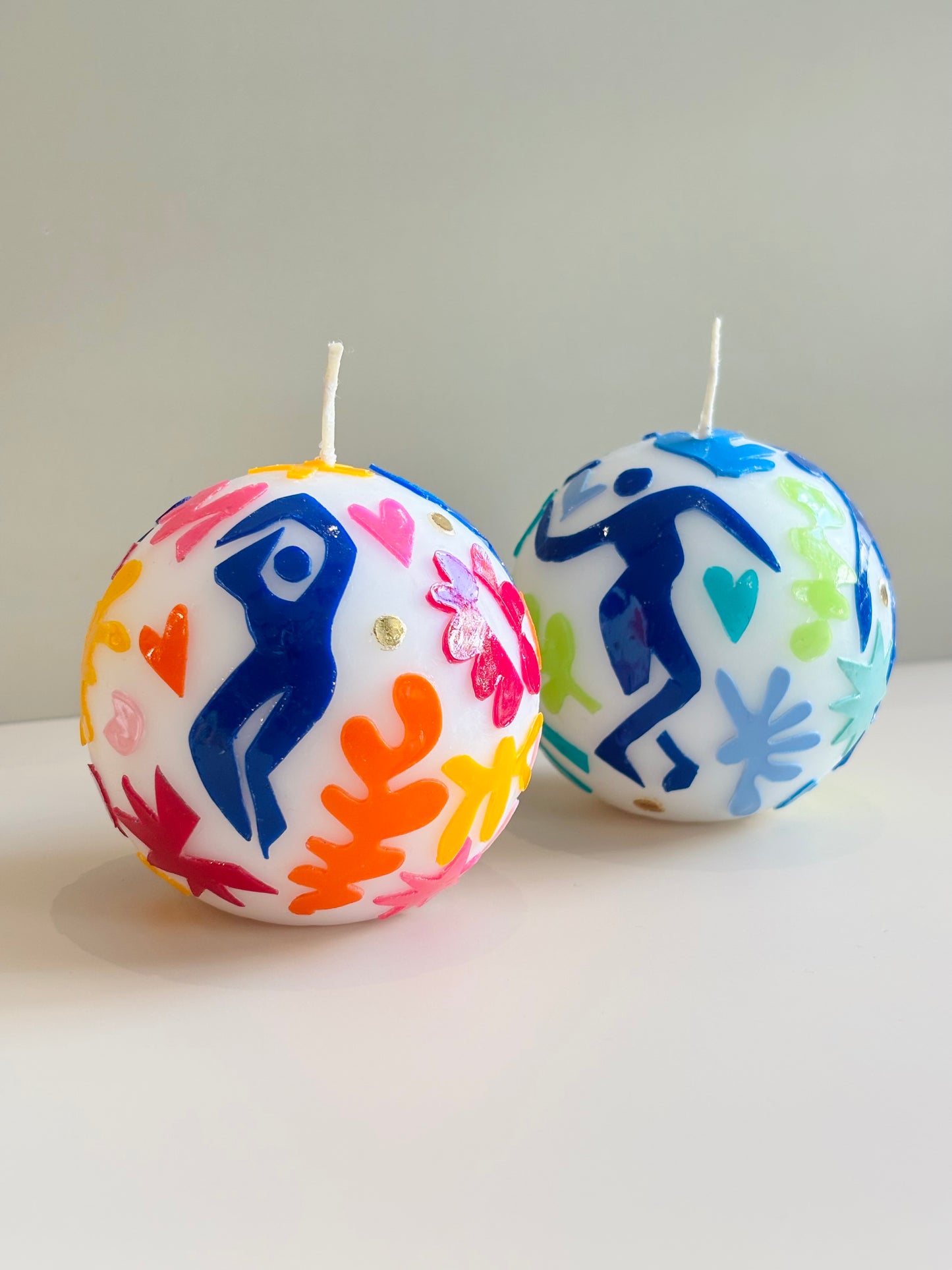 Colourful Tropical Ball Candle Gift Set – Artistic Candles (Set of 2)