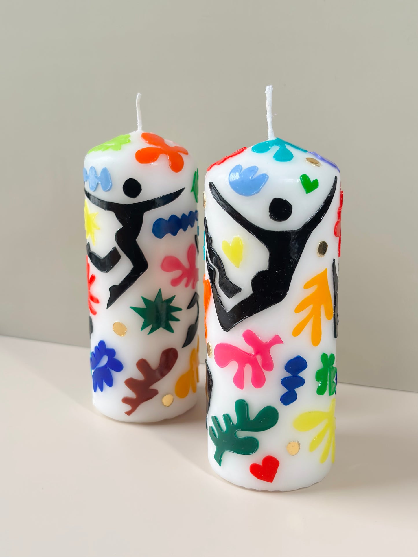 Rainbow Tropical Dive & Tumble Pillar Candle Gift Set (Set of 2)