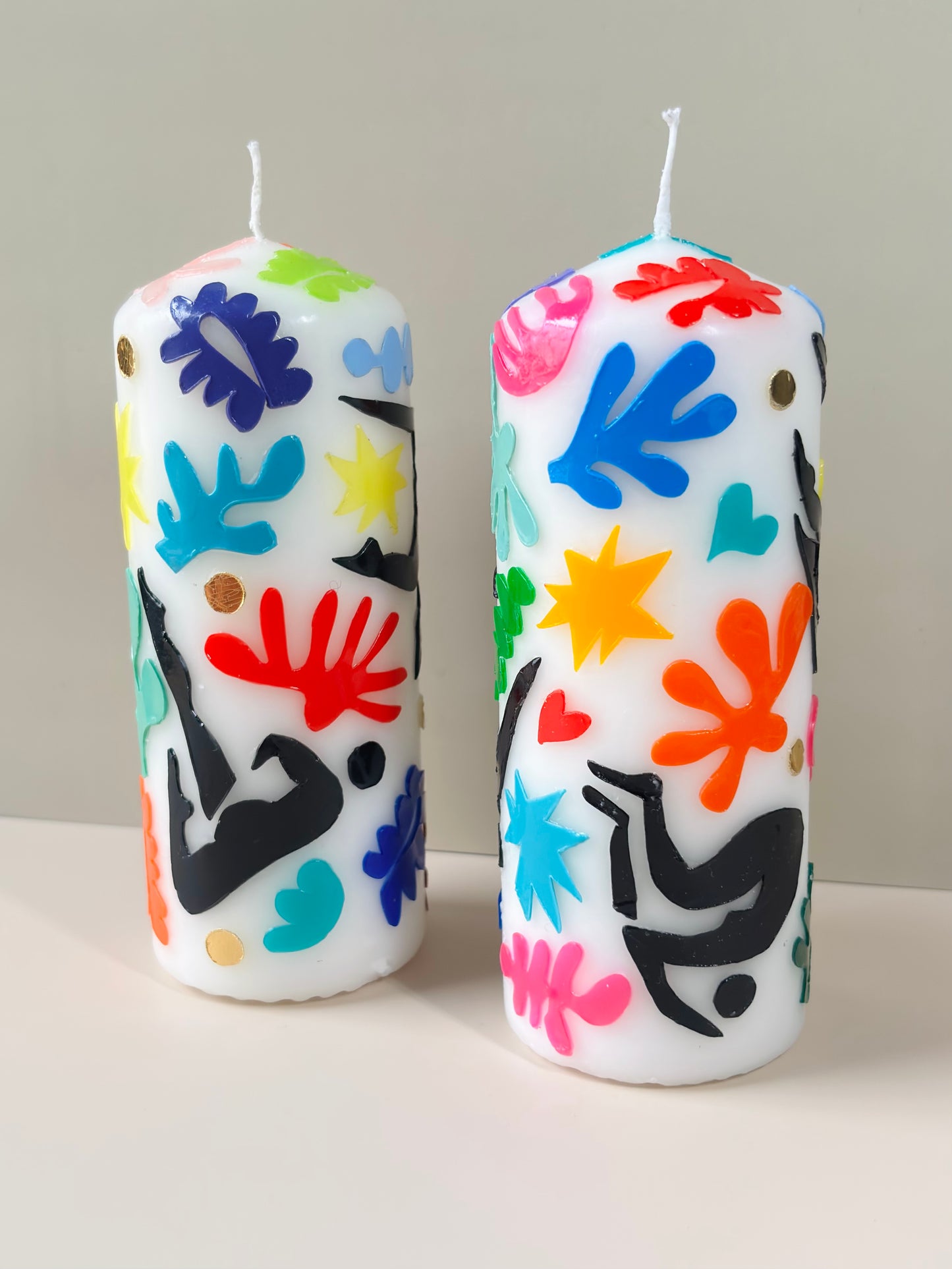 Rainbow Tropical Dive & Tumble Pillar Candle Gift Set (Set of 2)